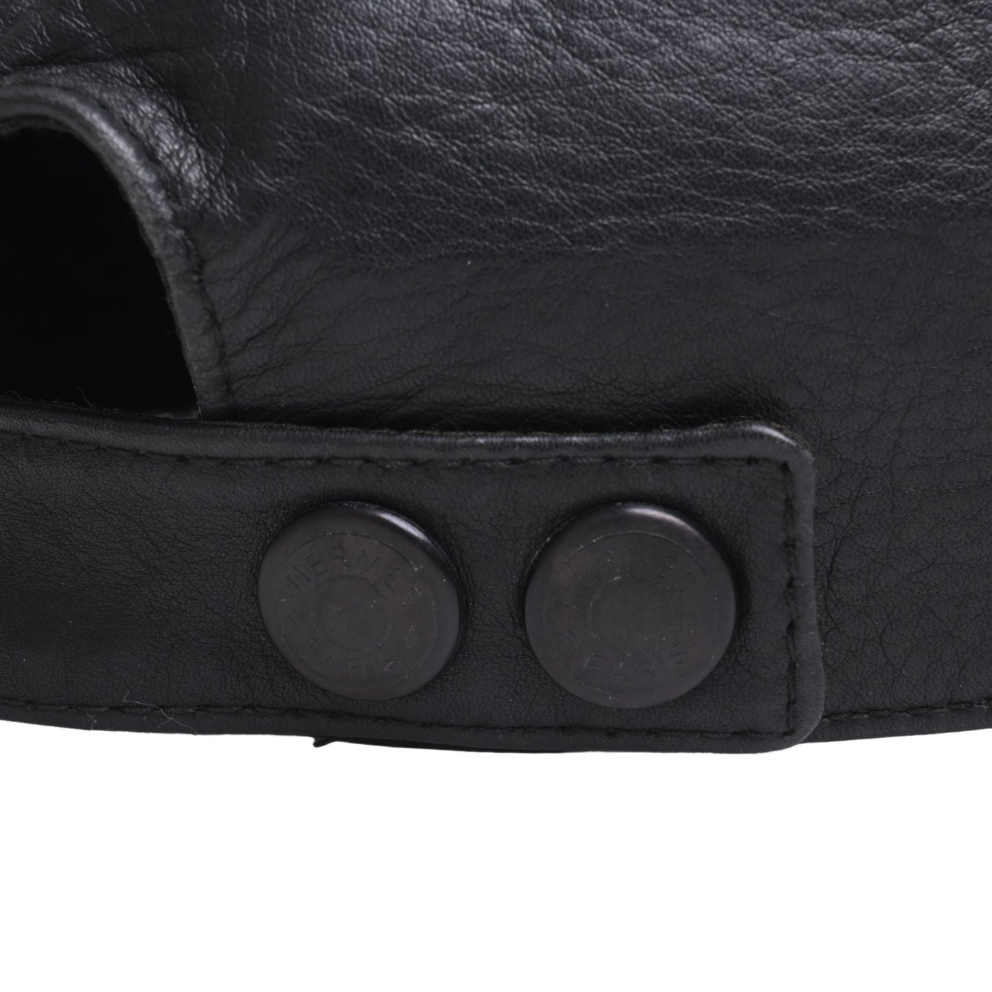 HERMES モッチ ジェットキャップ レザー 黒 60