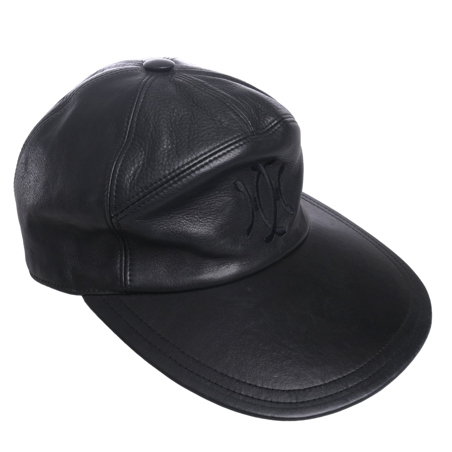 HERMES モッチ ジェットキャップ レザー 黒 60