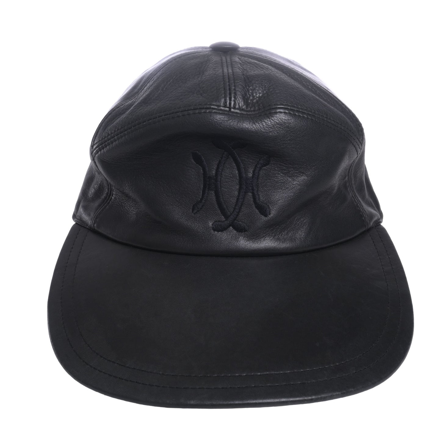 HERMES モッチ ジェットキャップ レザー 黒 60