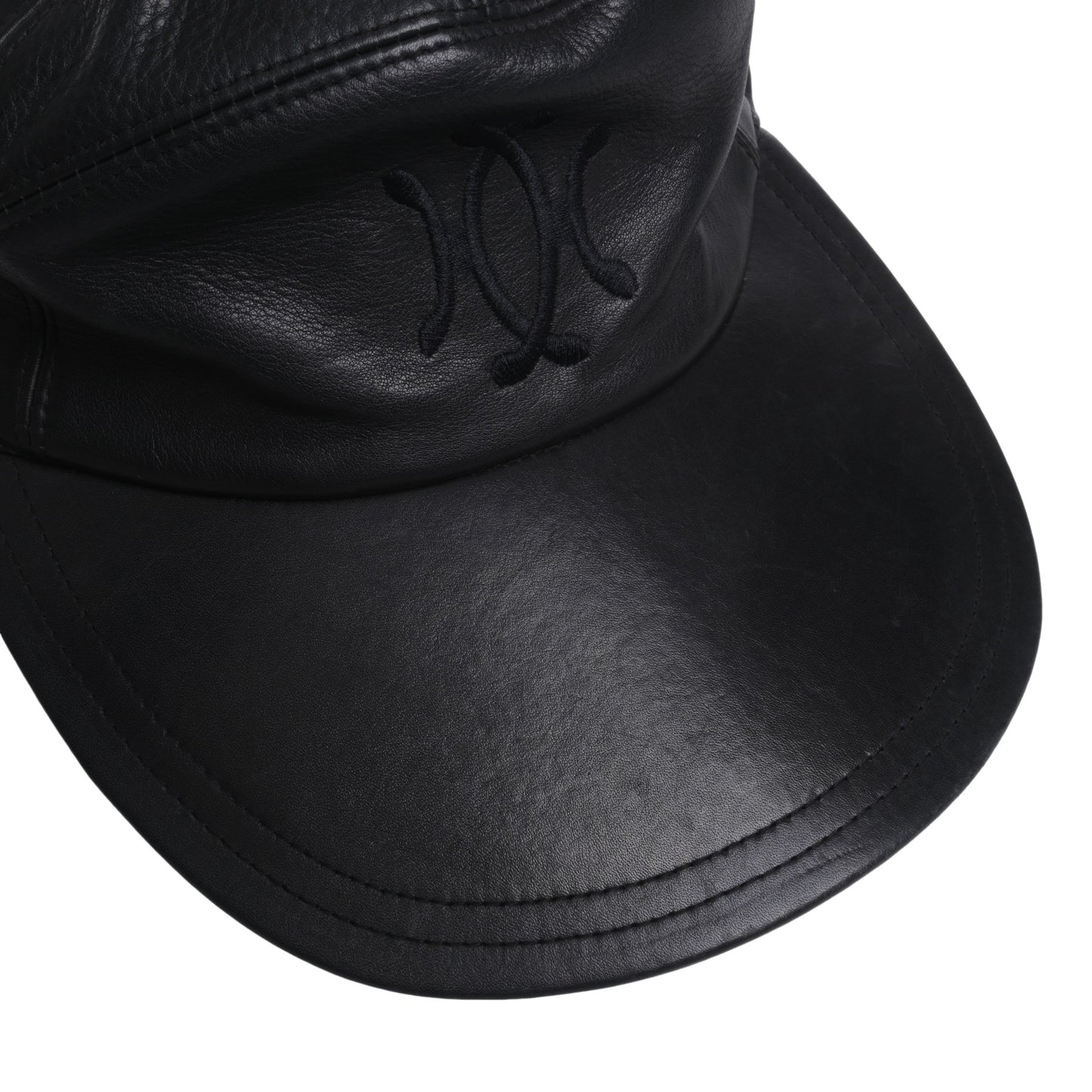 HERMES モッチ ジェットキャップ レザー 黒 60