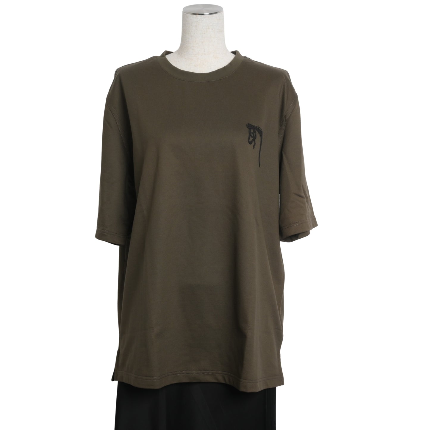 HERMES Tシャツ ホースエンブレム コットン カーキ L