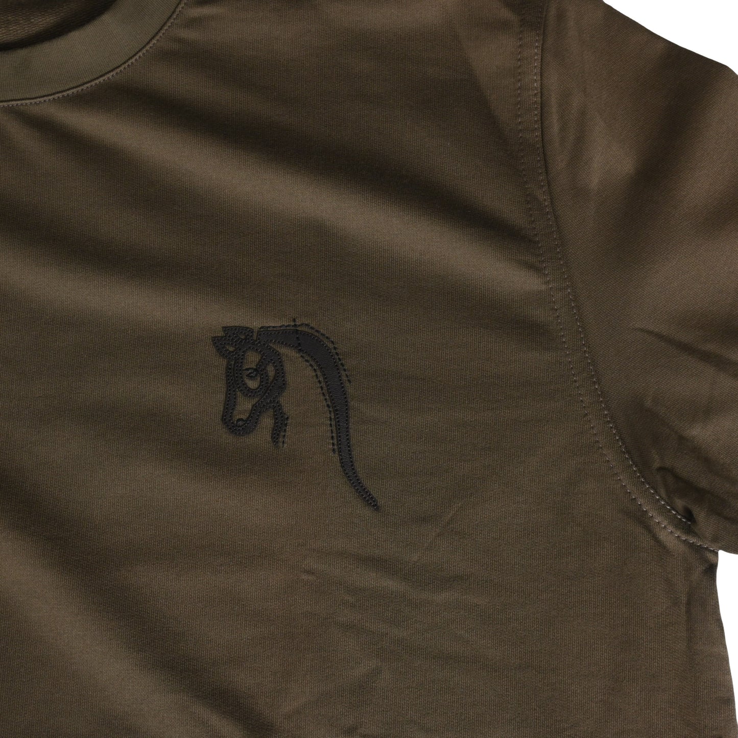HERMES Tシャツ ホースエンブレム コットン カーキ L