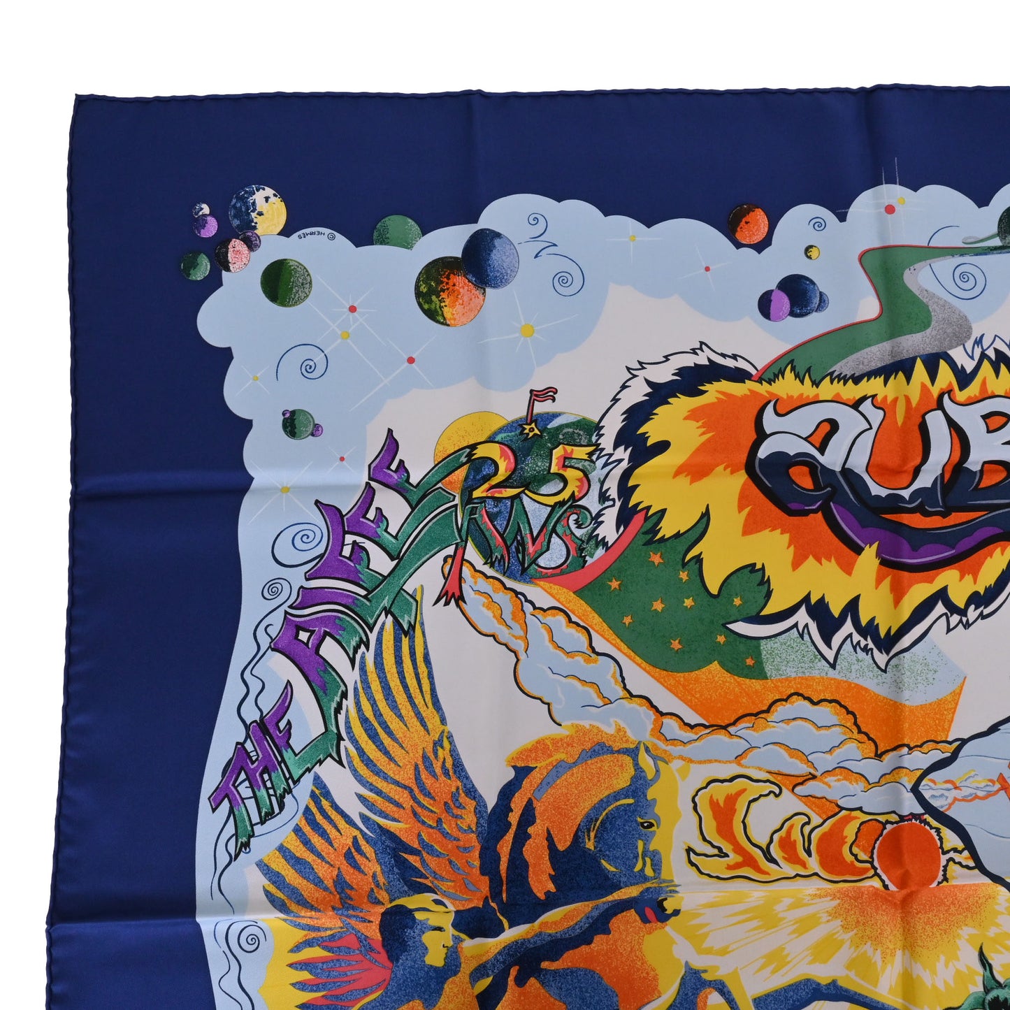 HERMES カレ90 THE ALFEE AUBE LIBRE COMME L`ANGE シルク マルチカラー