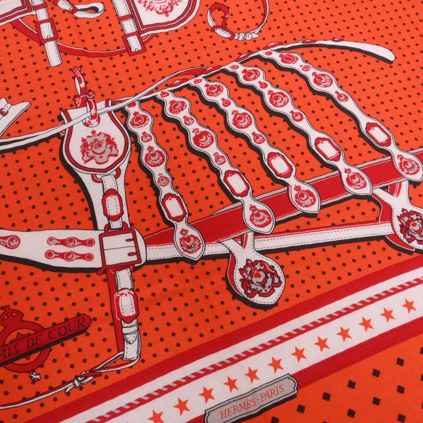 HERMES カレジェアン 宮廷の馬具 カシミヤ 赤
