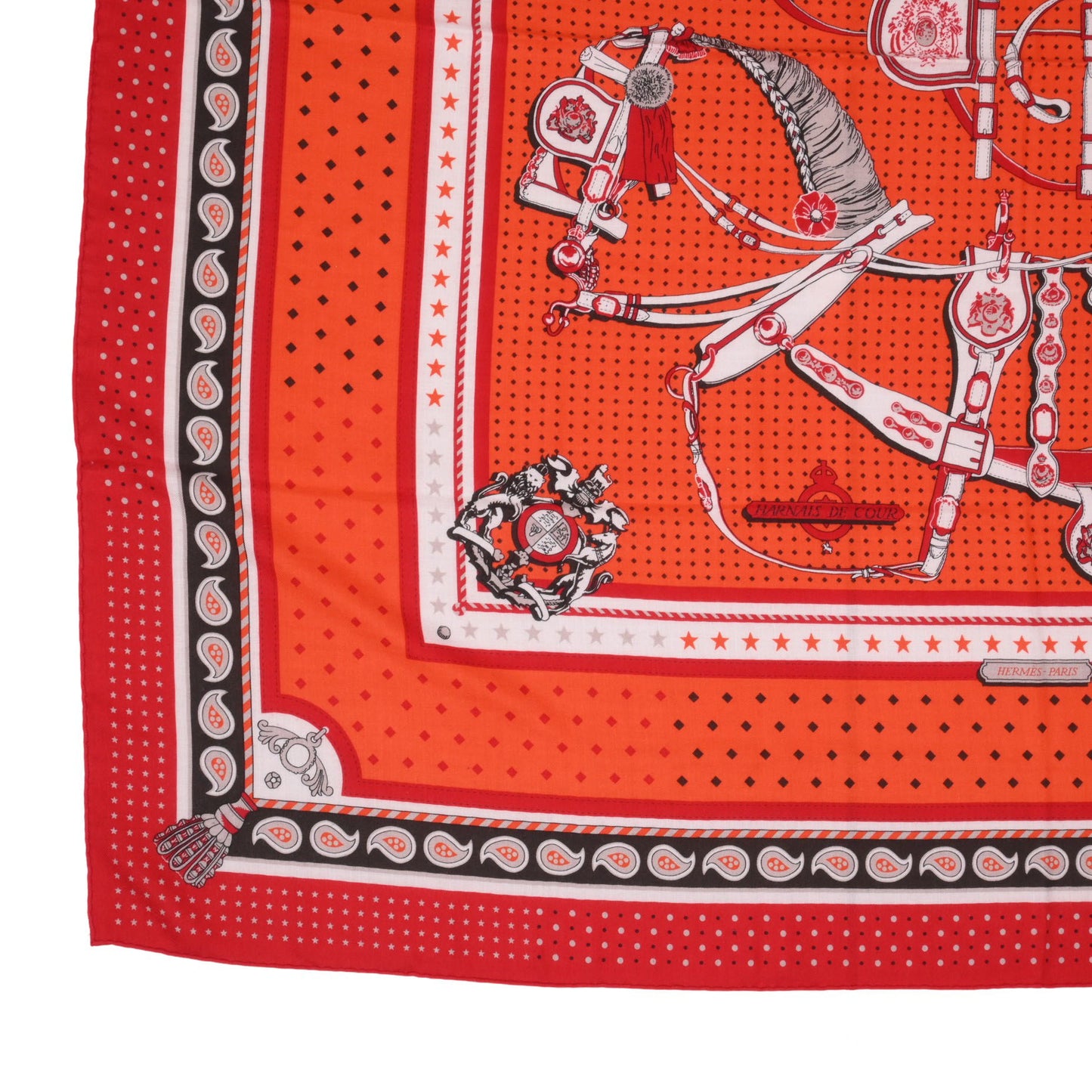 HERMES カレジェアン 宮廷の馬具 カシミヤ 赤