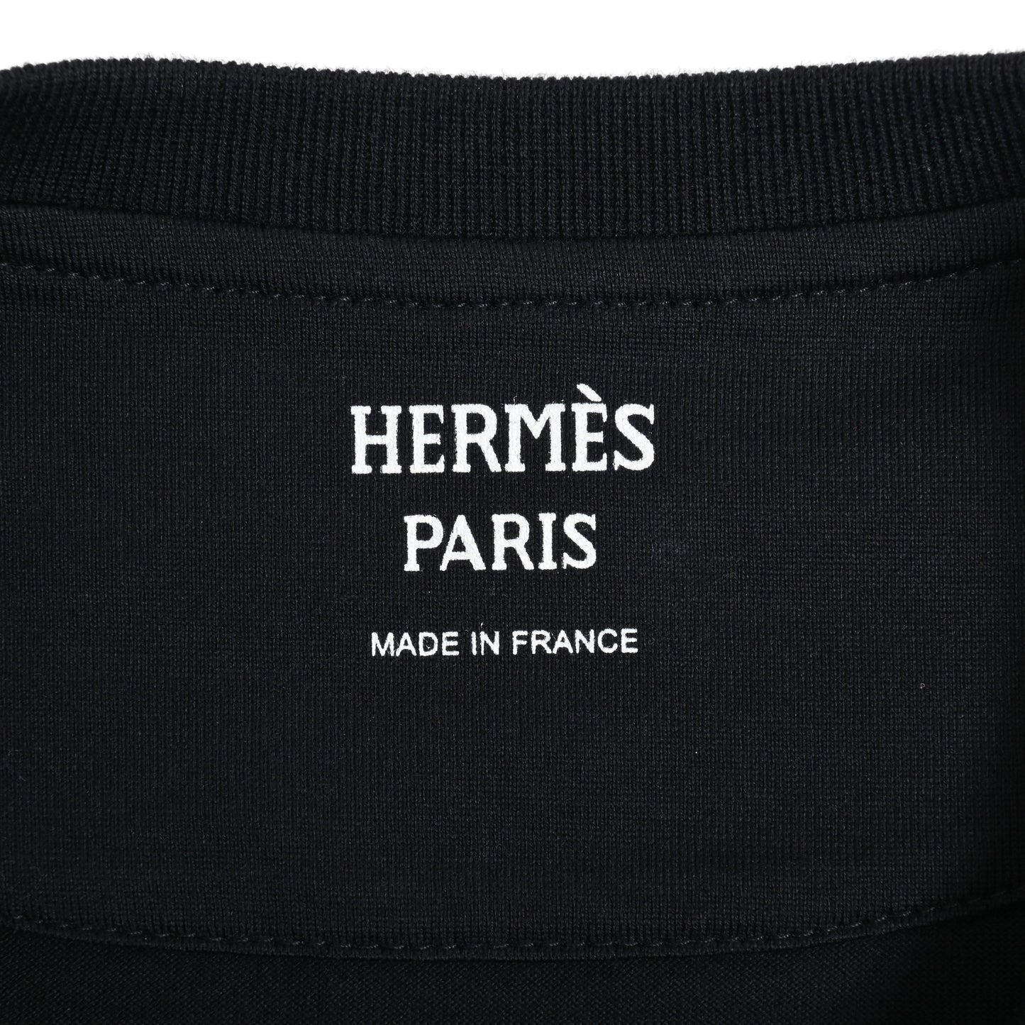 HERMES Tシャツ ロゴプリント コットン 黒 36