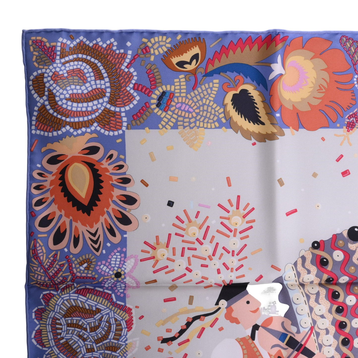 HERMES カレ90 コスチャーム・ドゥ・フェット シルク マルチカラー