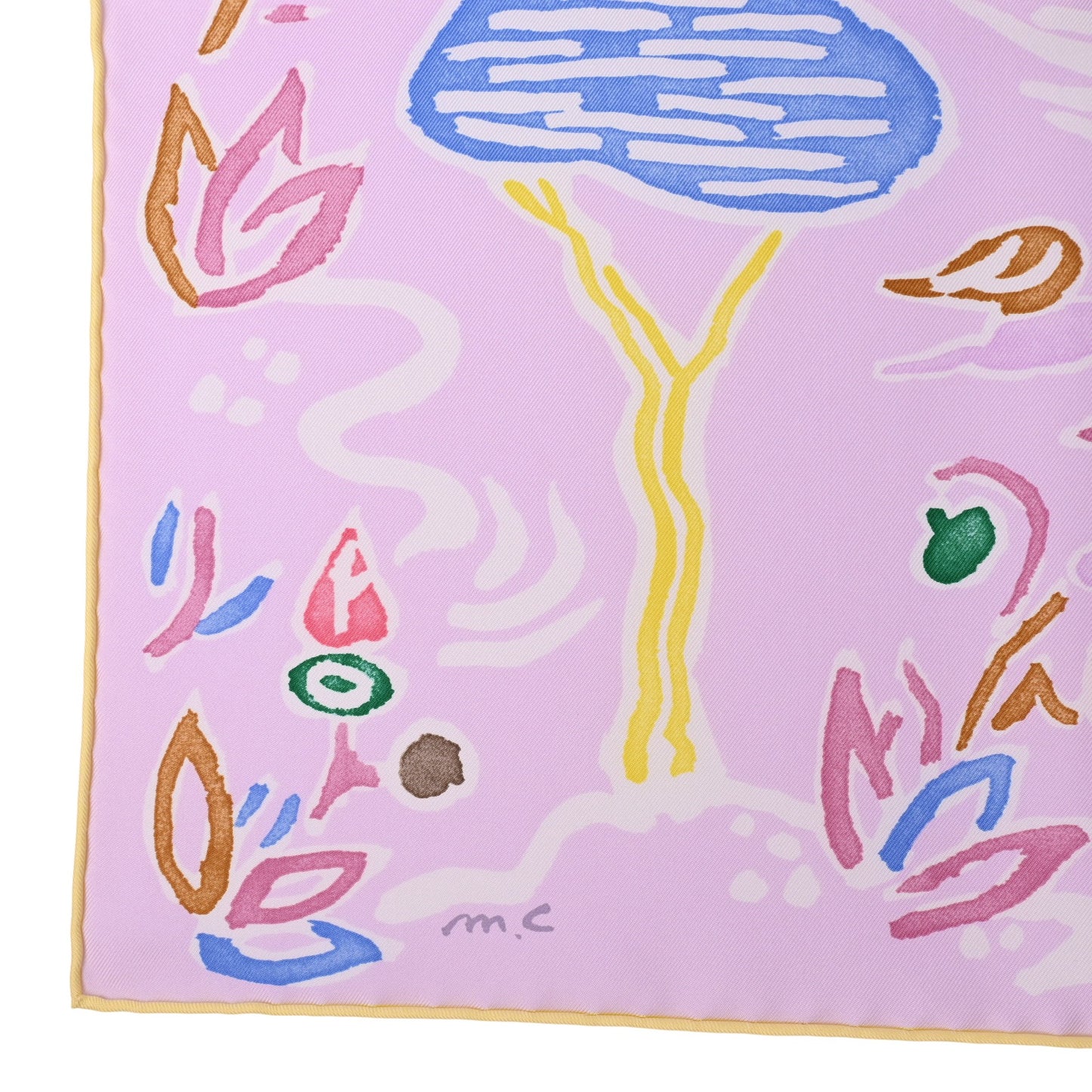 HERMES カレ90 春の島 シルク ピンク