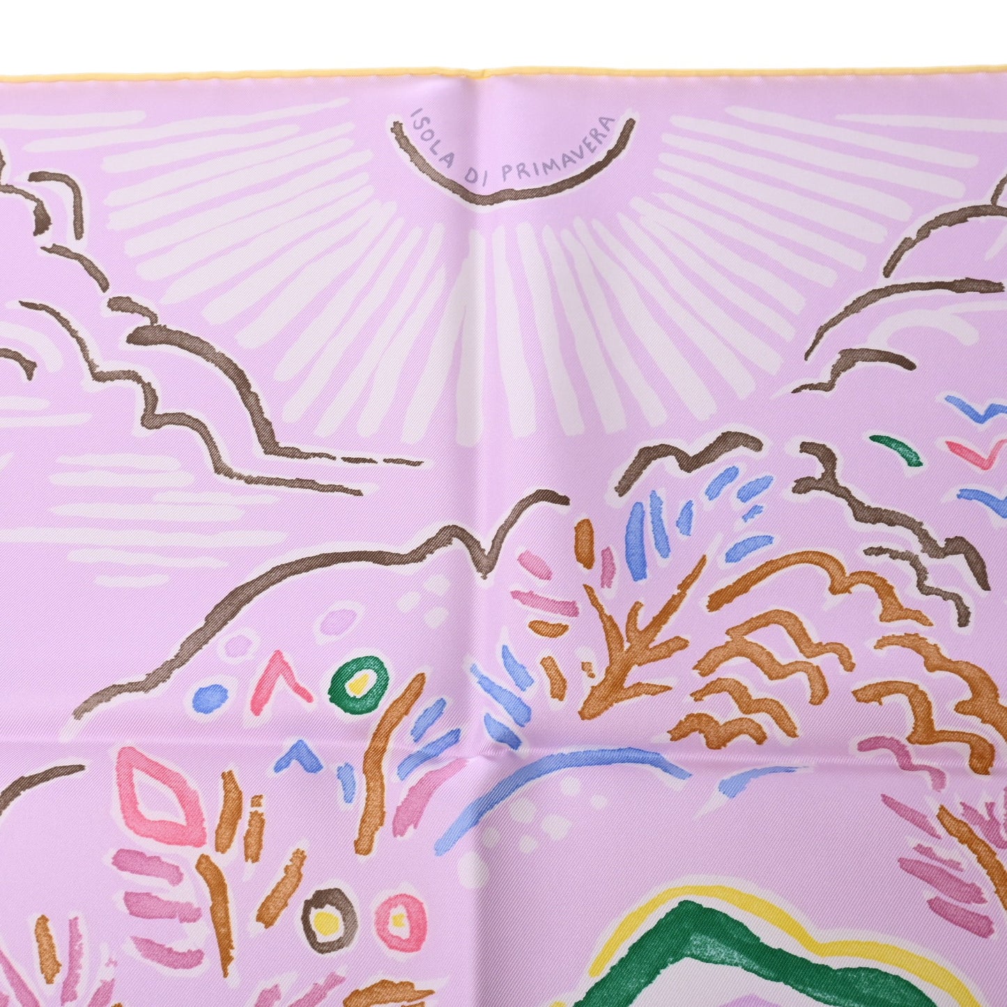 HERMES カレ90 春の島 シルク ピンク