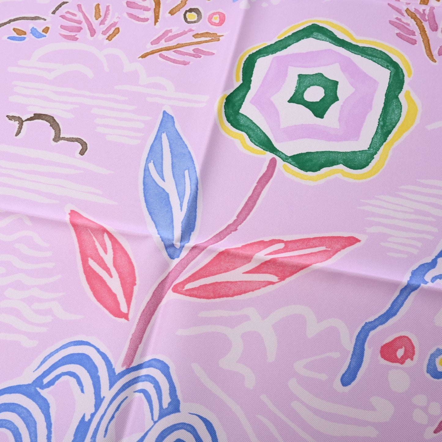 HERMES カレ90 春の島 シルク ピンク