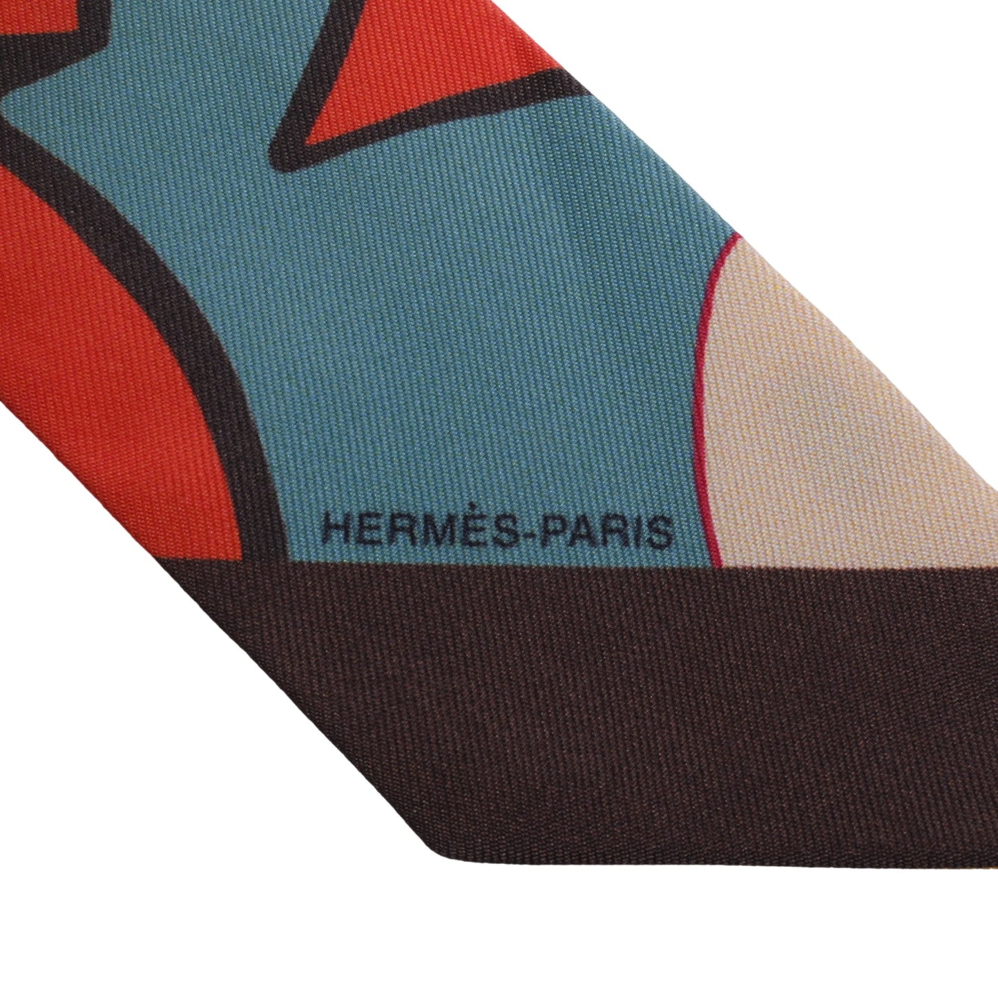 HERMES ツイリー KONGO グラフィティ シルク オレンジ