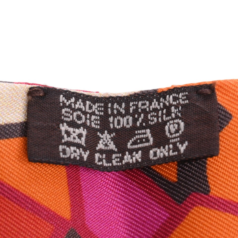 HERMES ツイリー KONGO グラフィティ シルク オレンジ