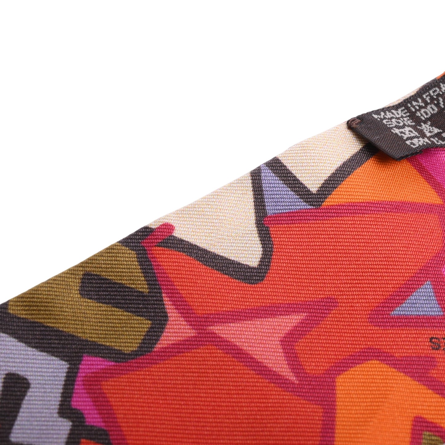 HERMES ツイリー KONGO グラフィティ シルク オレンジ