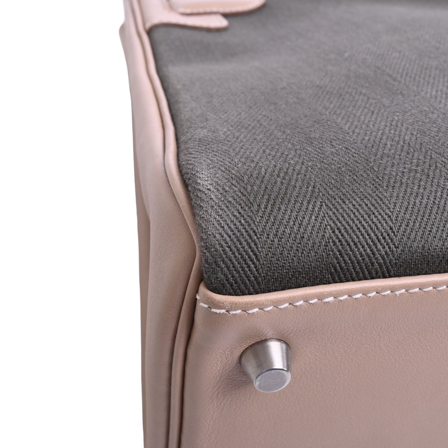 HERMES ケリーアマゾン32 トワル ヴォ―スイフト アルジル カーキ マットシルバー金具 □P刻印