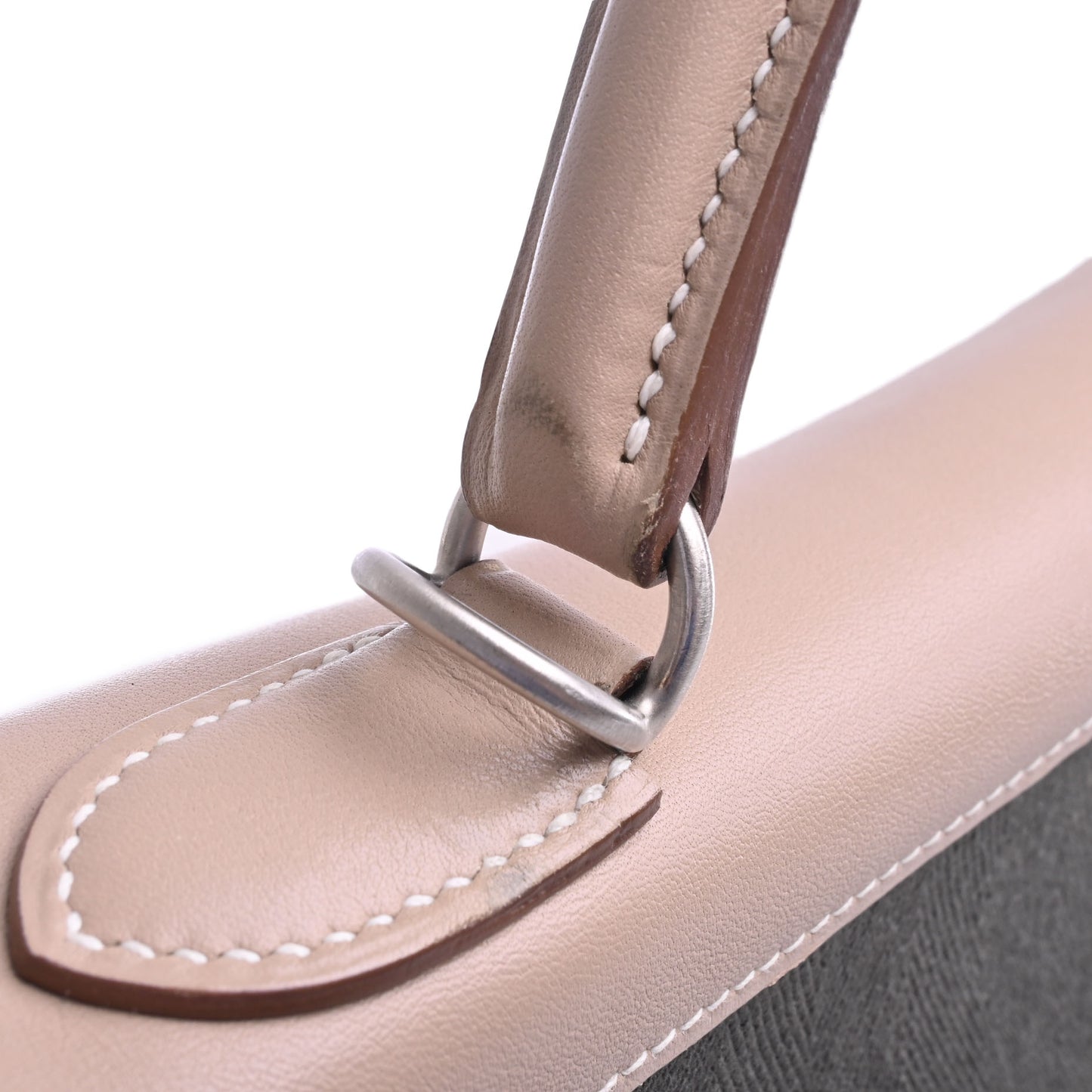 HERMES ケリーアマゾン32 トワル ヴォ―スイフト アルジル カーキ マットシルバー金具 □P刻印