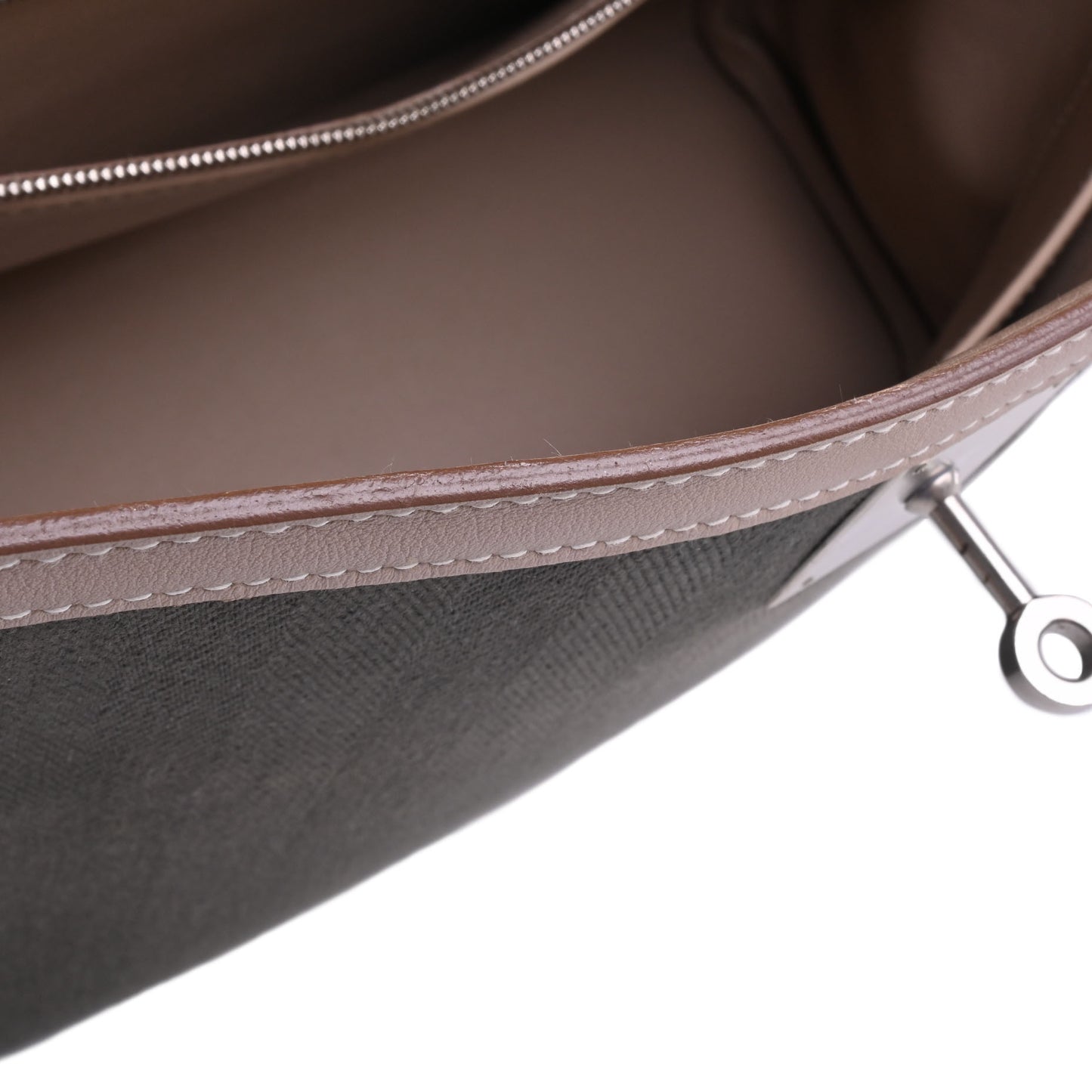 HERMES ケリーアマゾン32 トワル ヴォ―スイフト アルジル カーキ マットシルバー金具 □P刻印