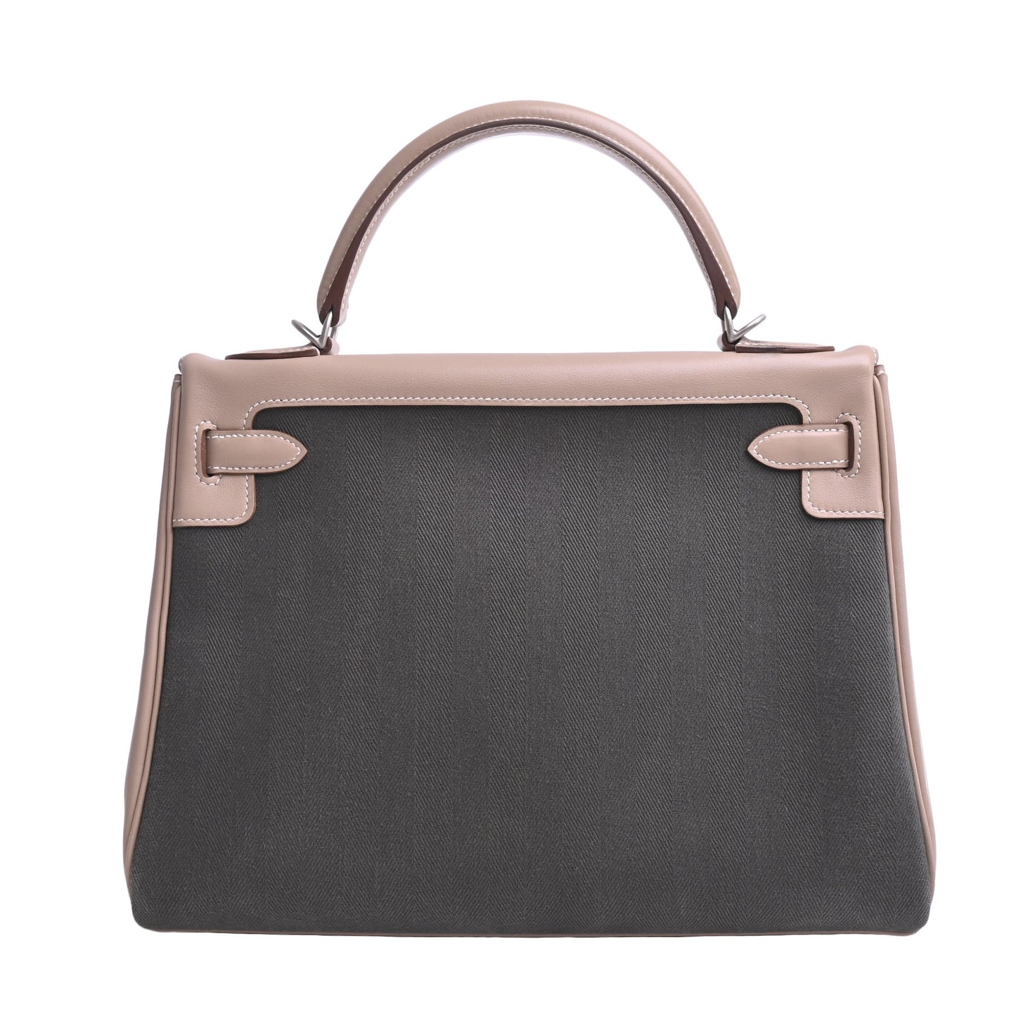 HERMES ケリーアマゾン32 トワル ヴォ―スイフト アルジル カーキ マットシルバー金具 □P刻印