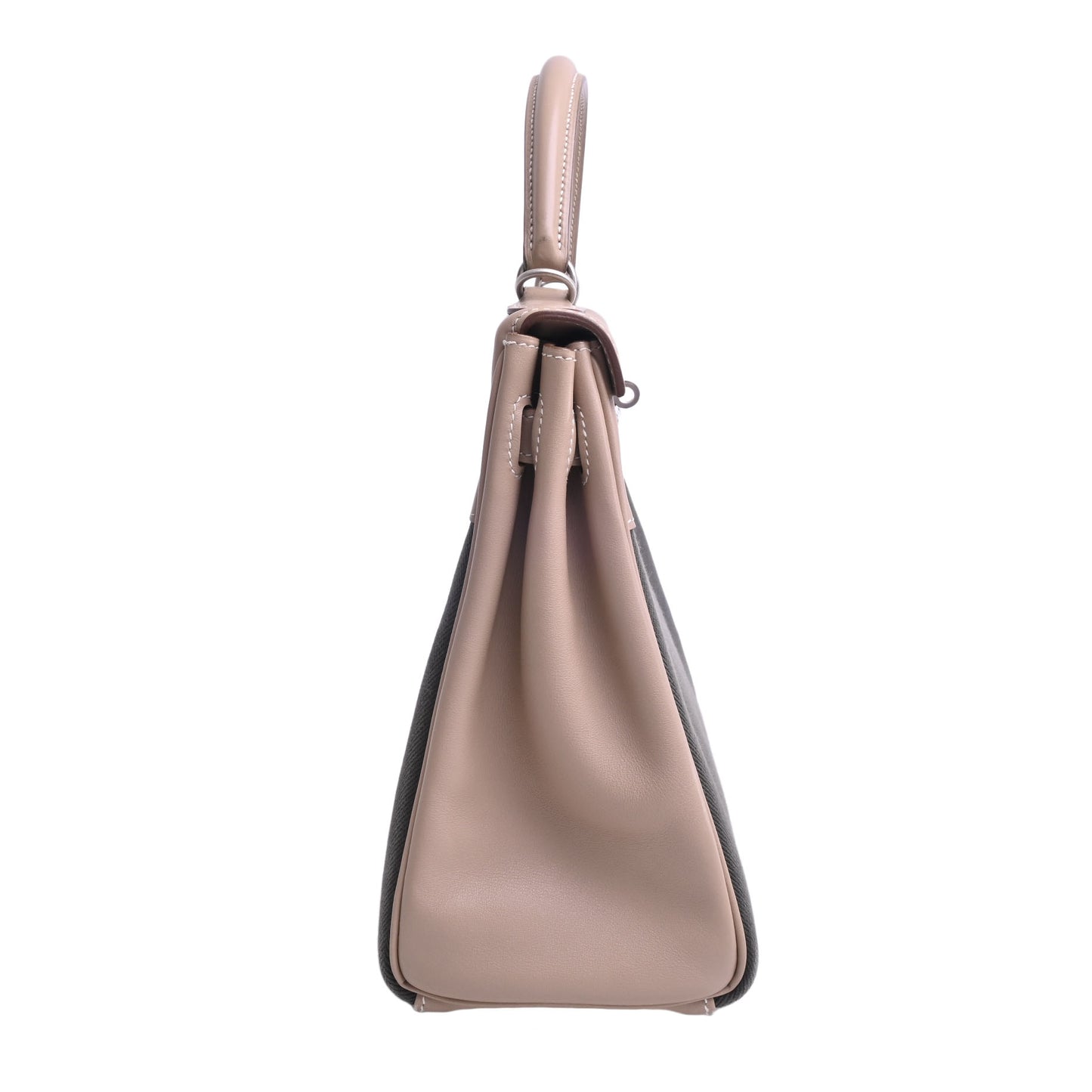 HERMES ケリーアマゾン32 トワル ヴォ―スイフト アルジル カーキ マットシルバー金具 □P刻印
