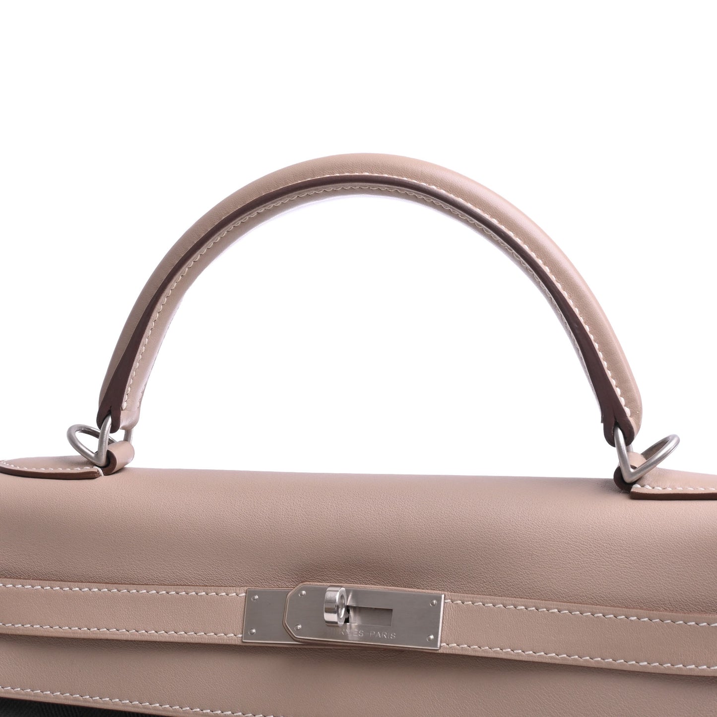HERMES ケリーアマゾン32 トワル ヴォ―スイフト アルジル カーキ マットシルバー金具 □P刻印