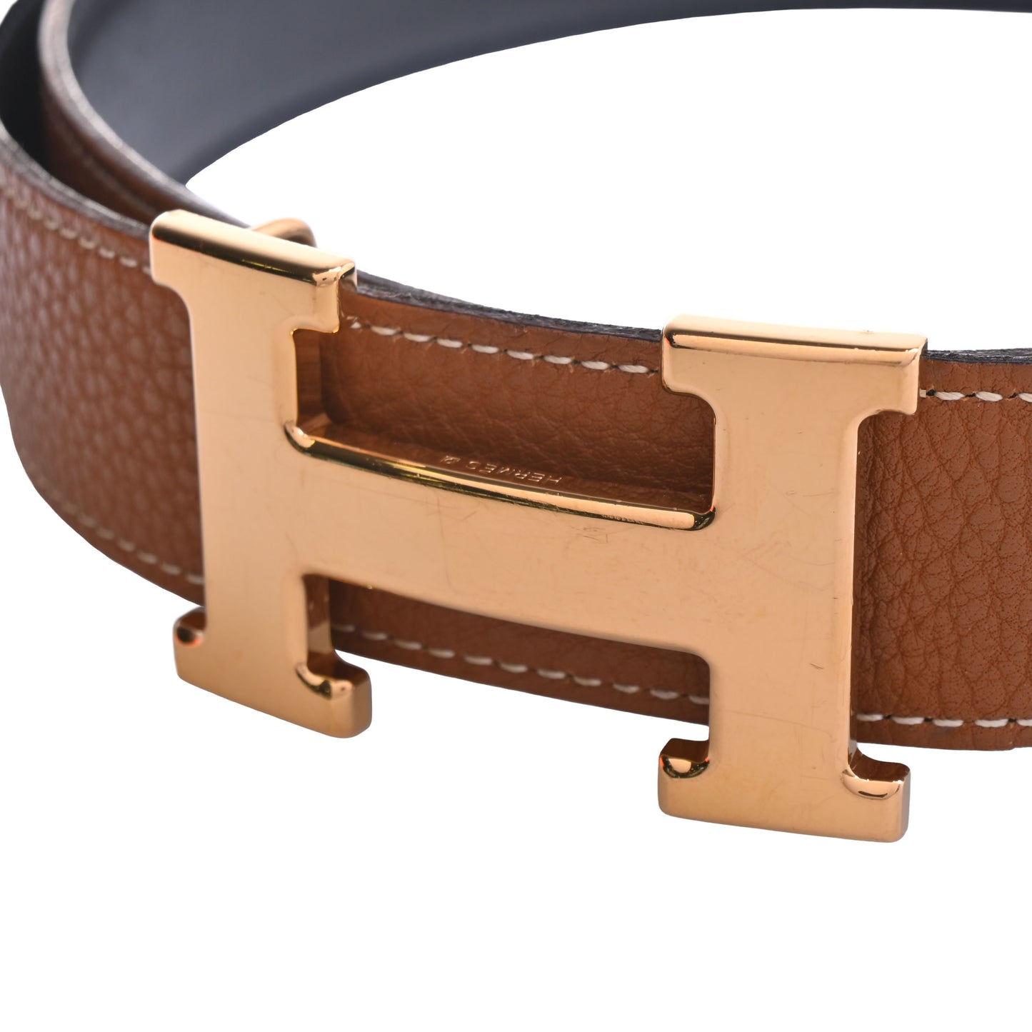 HERMES Hベルト85 トゴ ブラウン GP □I刻印