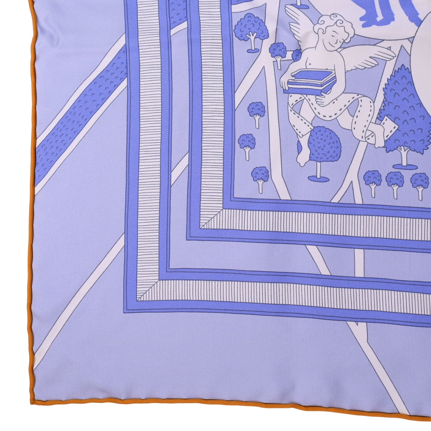 HERMES カレ90 パリの恋人たち シルク ブルー