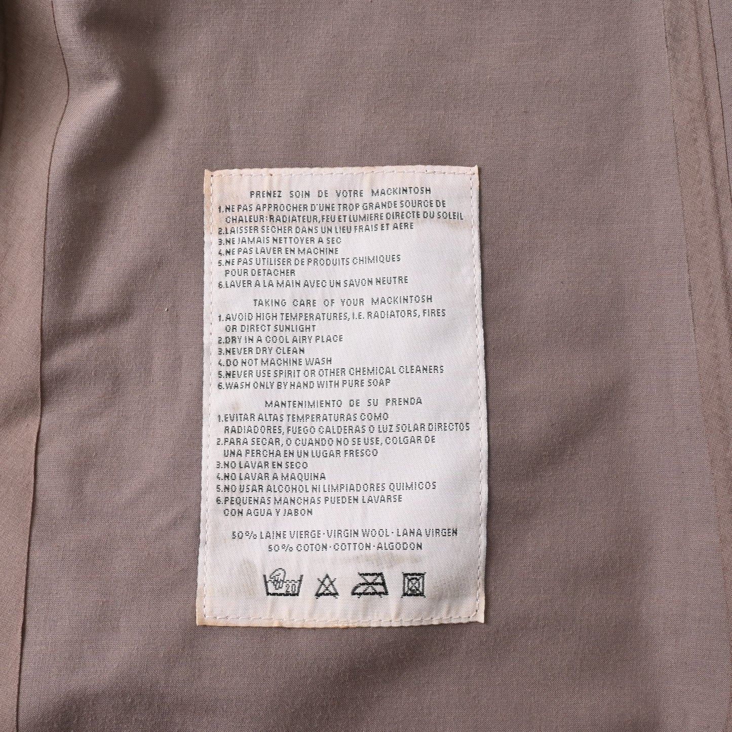 HERMES コート マッキントッシュ ウール グレー XS