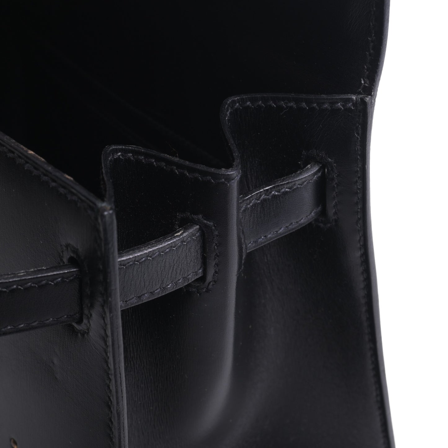 HERMES ミニケリー スタッズ ボックスカーフ 黒 GP 〇X刻印