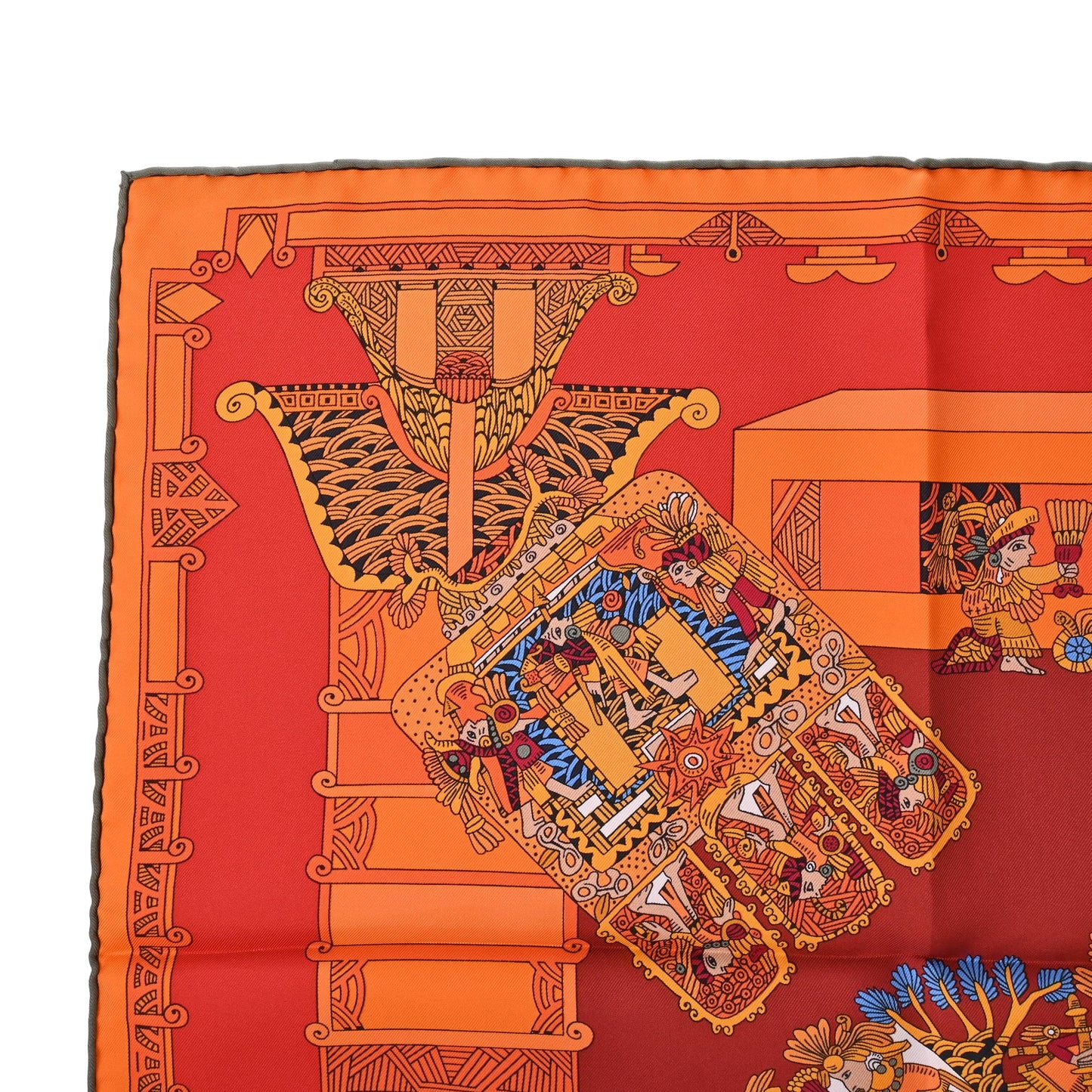 HERMES カレ90 天体と太陽 シルク オレンジ