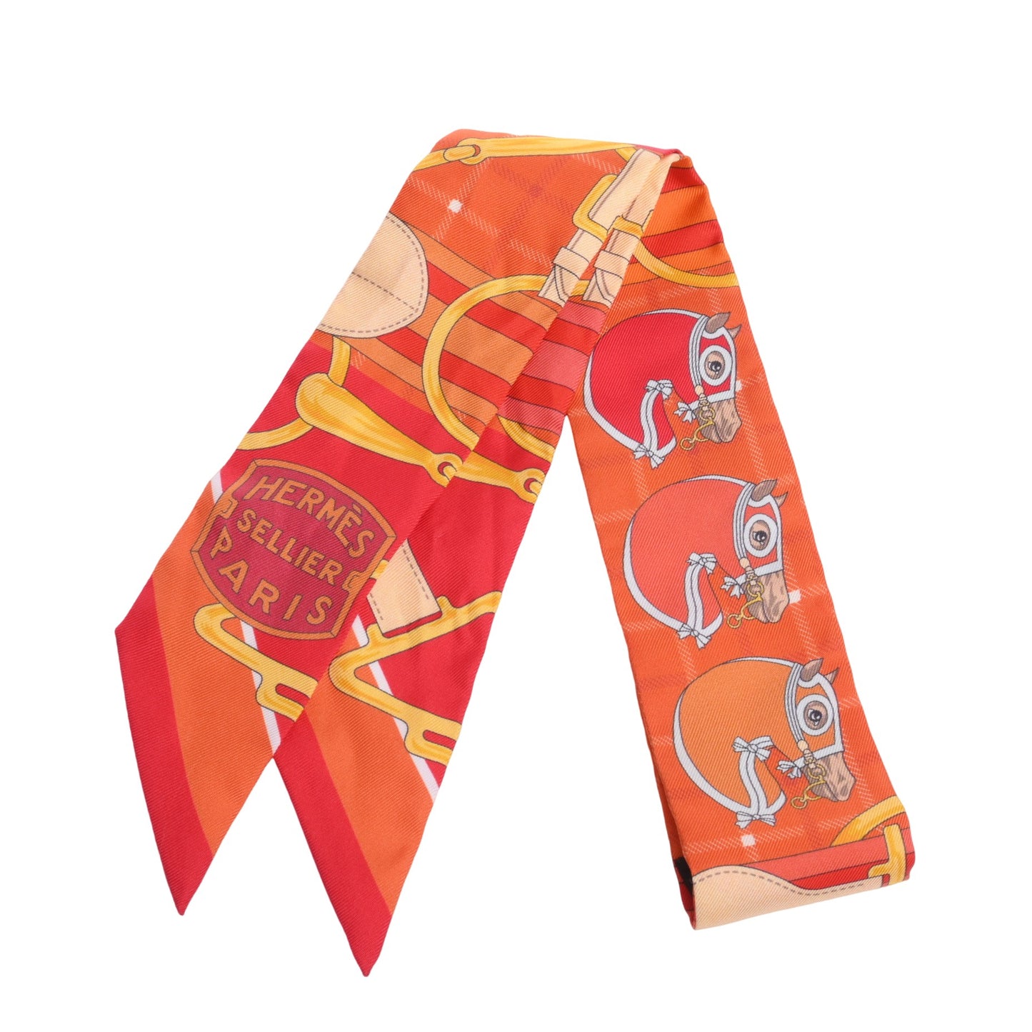 HERMES ツイリー タッタソール シルク オレンジ