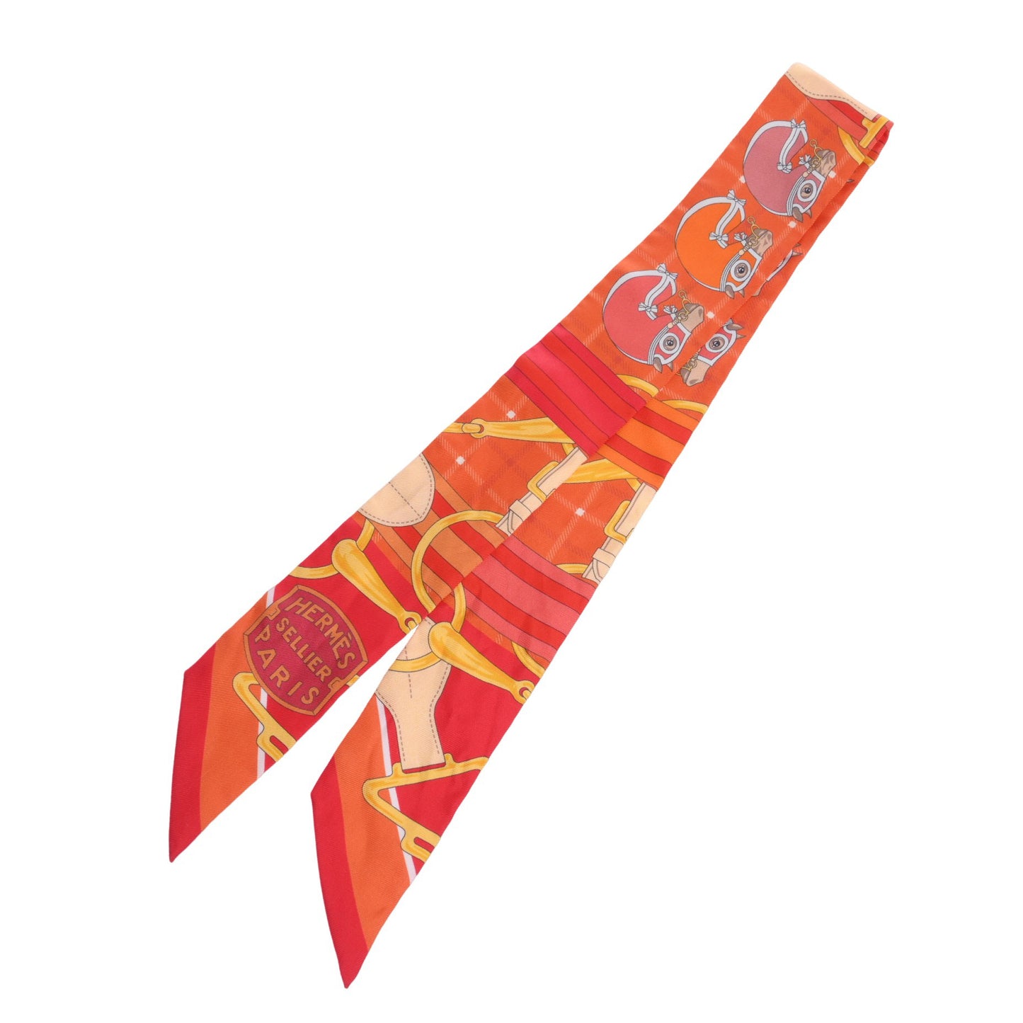 HERMES ツイリー タッタソール シルク オレンジ