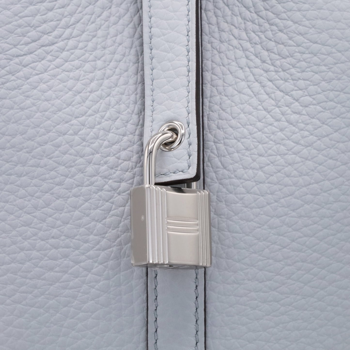 Picotin Lock PM Torillon Clemence Blue Pale SS W engraved