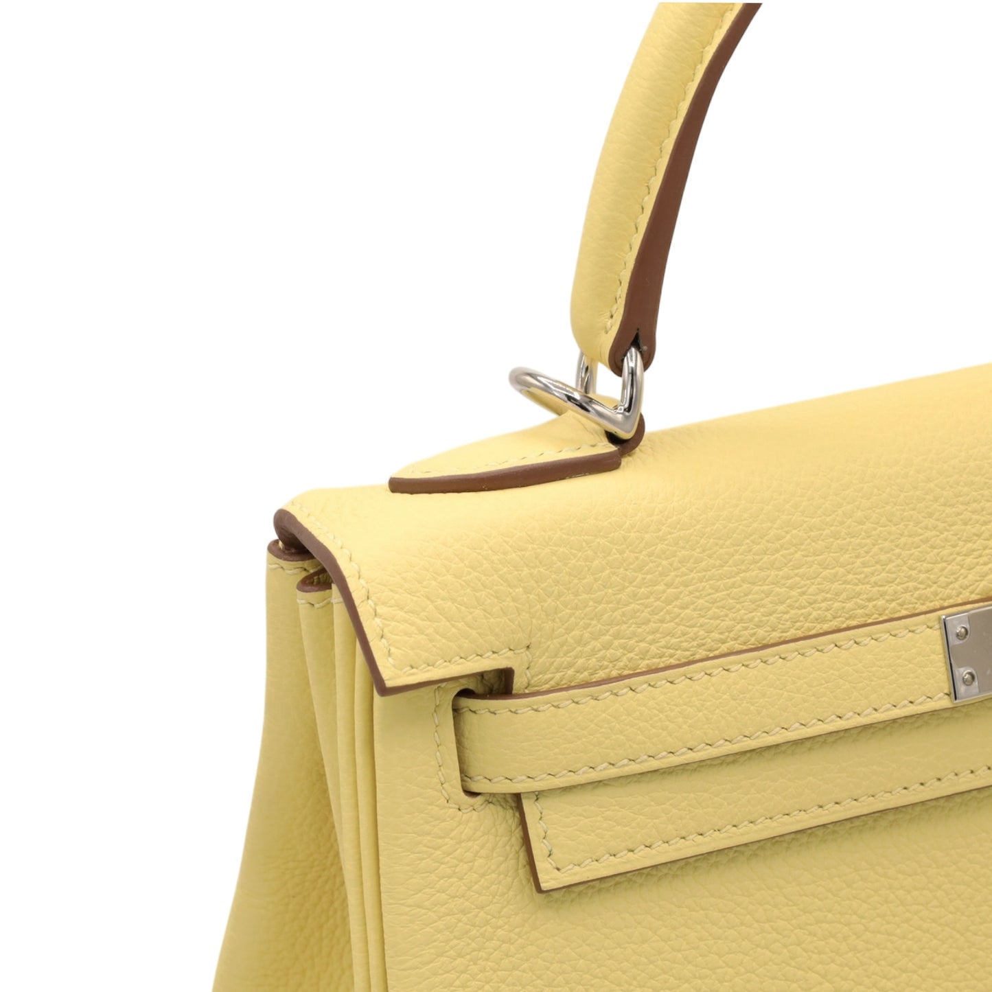 Kelly 25 Togo Jaune Pussant SS B engraved