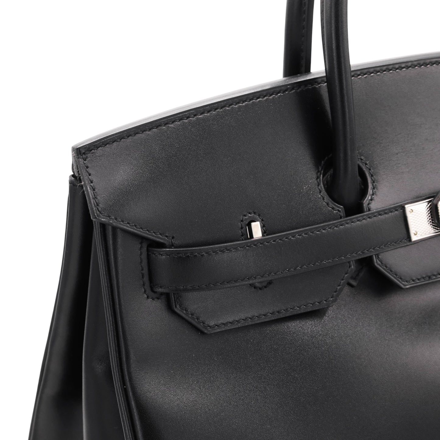 Birkin 35 Box Calf Black Giroche Metal Fittings □R Engraved