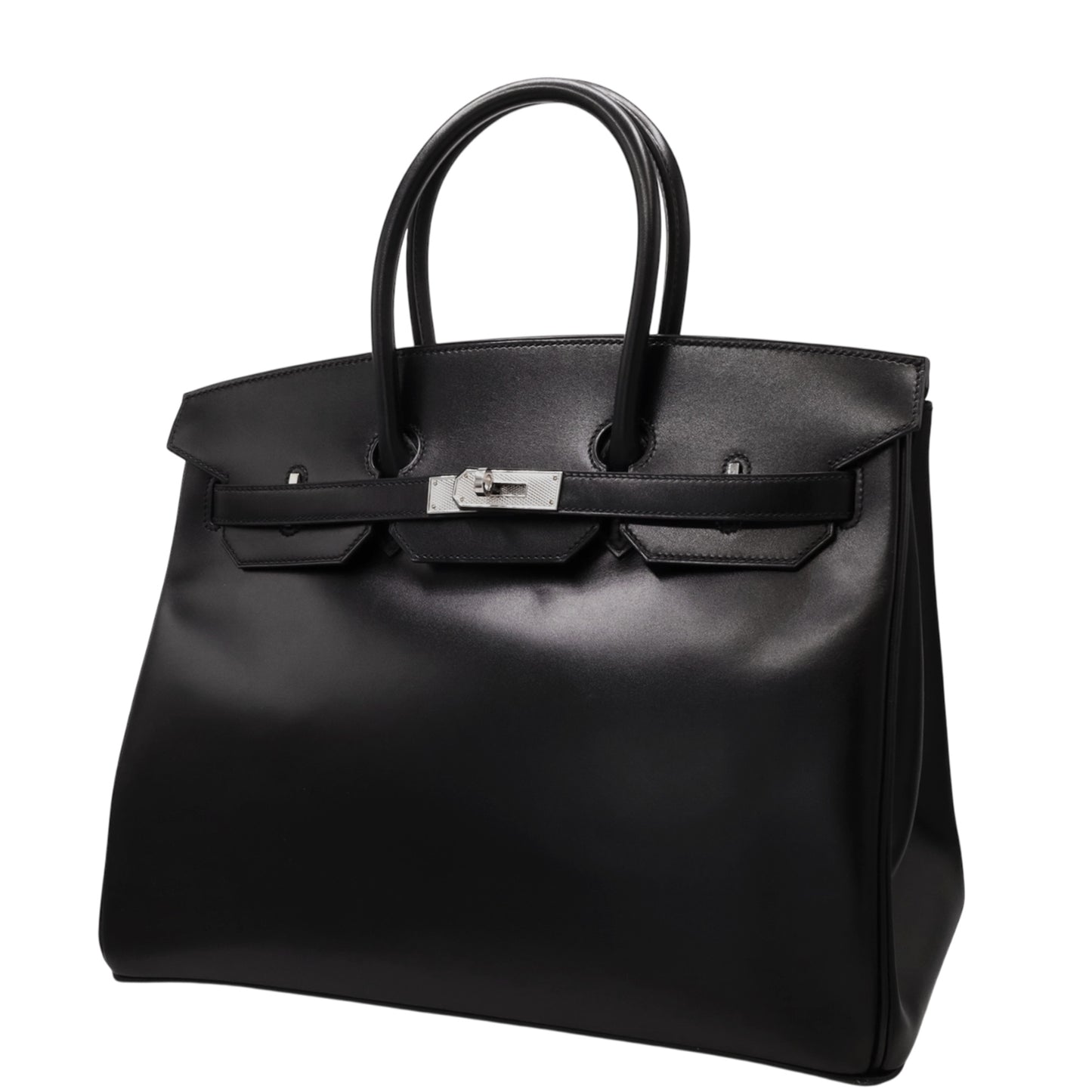 Birkin 35 Box Calf Black Giroche Metal Fittings □R Engraved