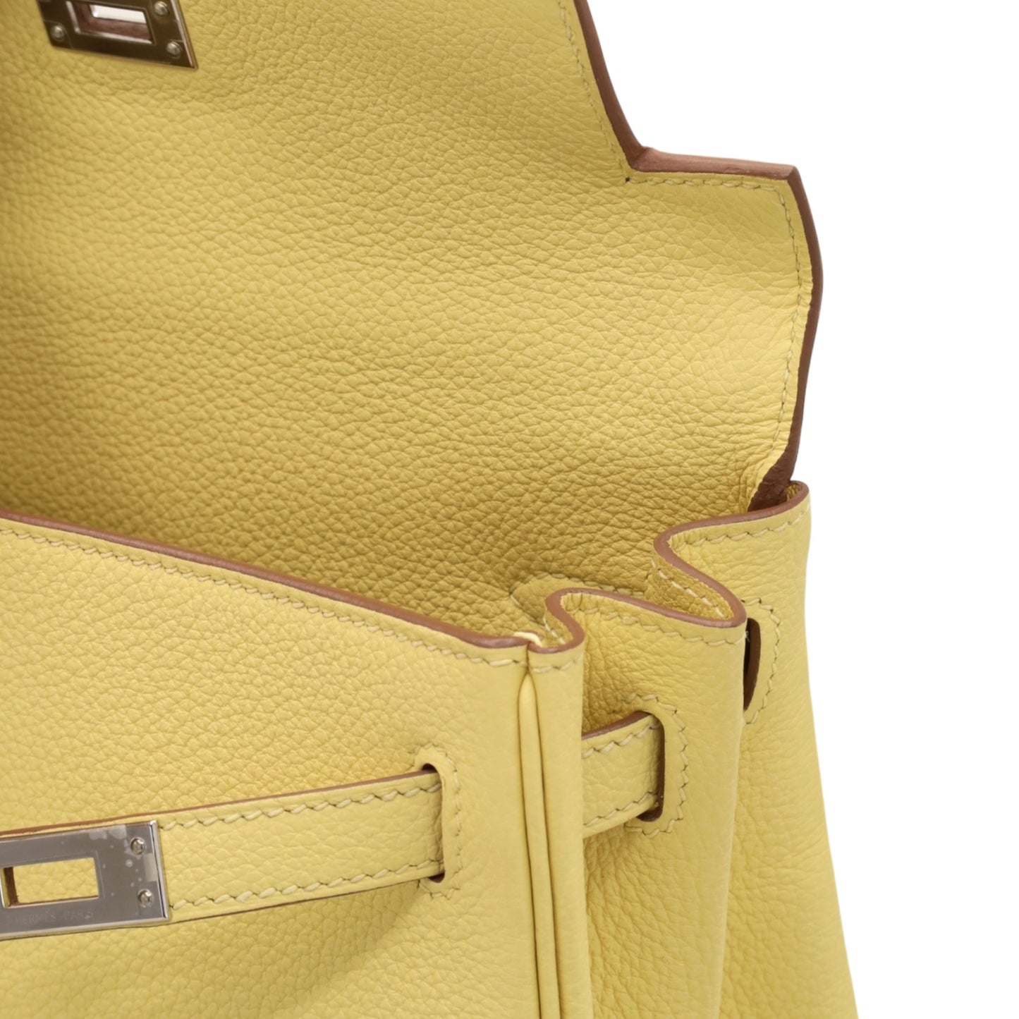 Kelly 25 Togo Jaune Pussant SS B engraved