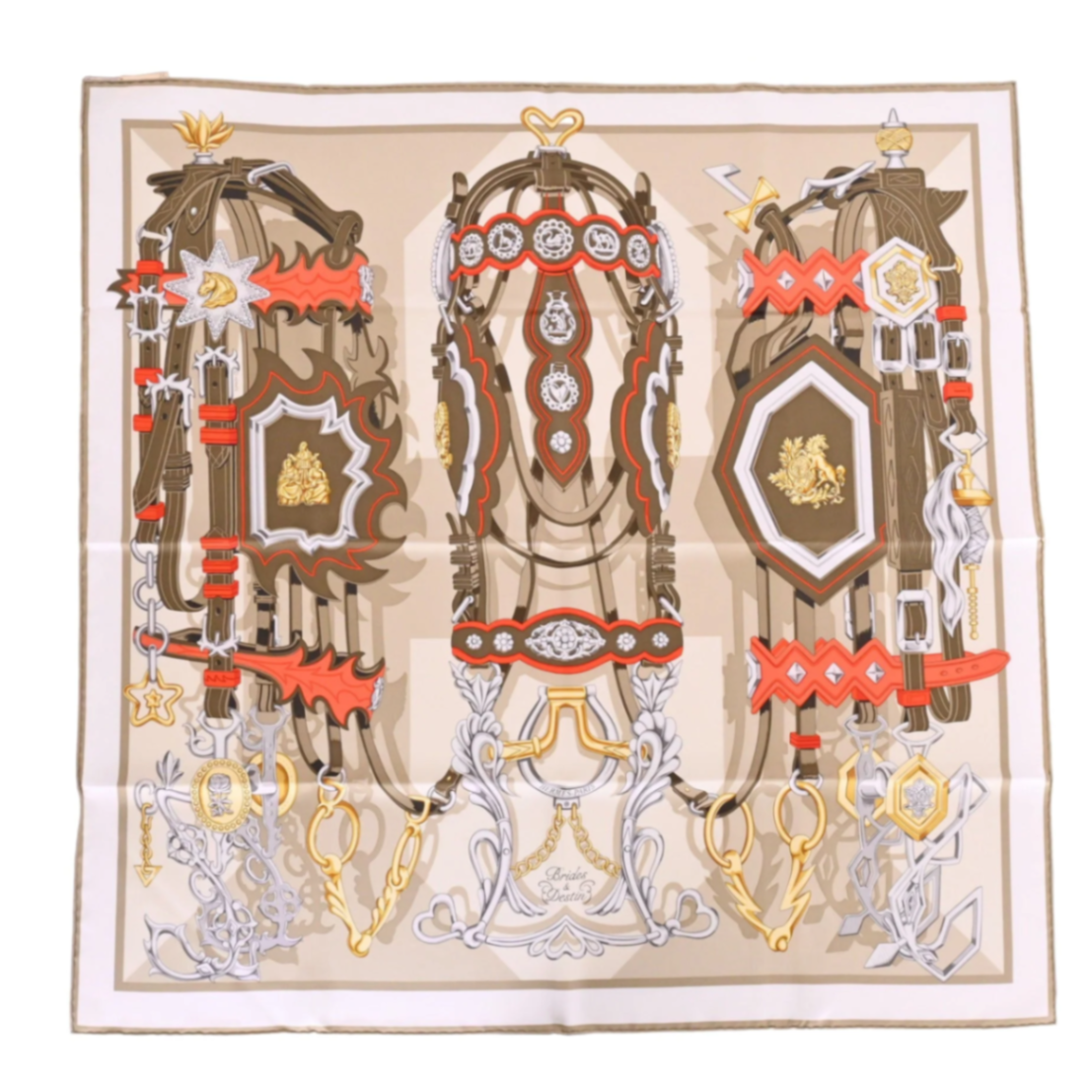 カレ90 ブリッド・エ・デスタン シルク カーキ