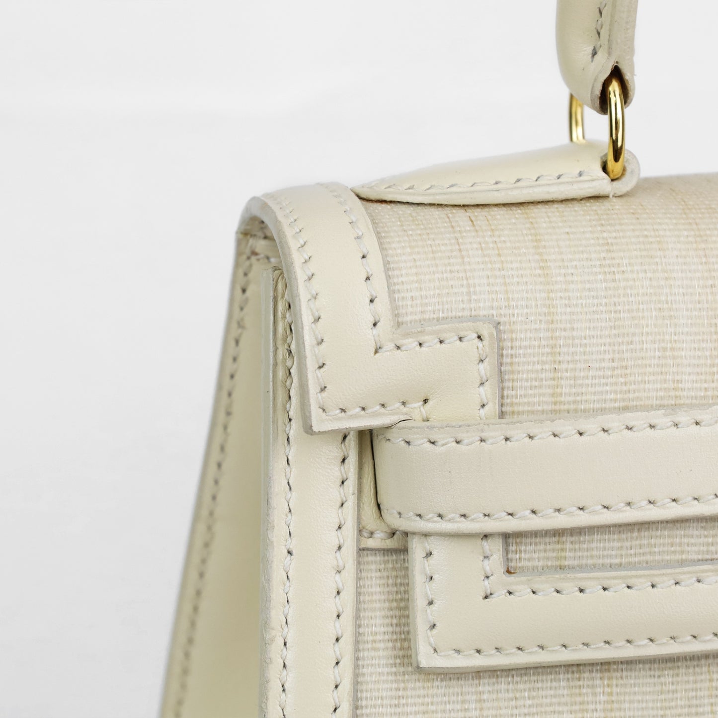 Mini Kelly Crinolan Box Calf Beige GP 〇V Engraved