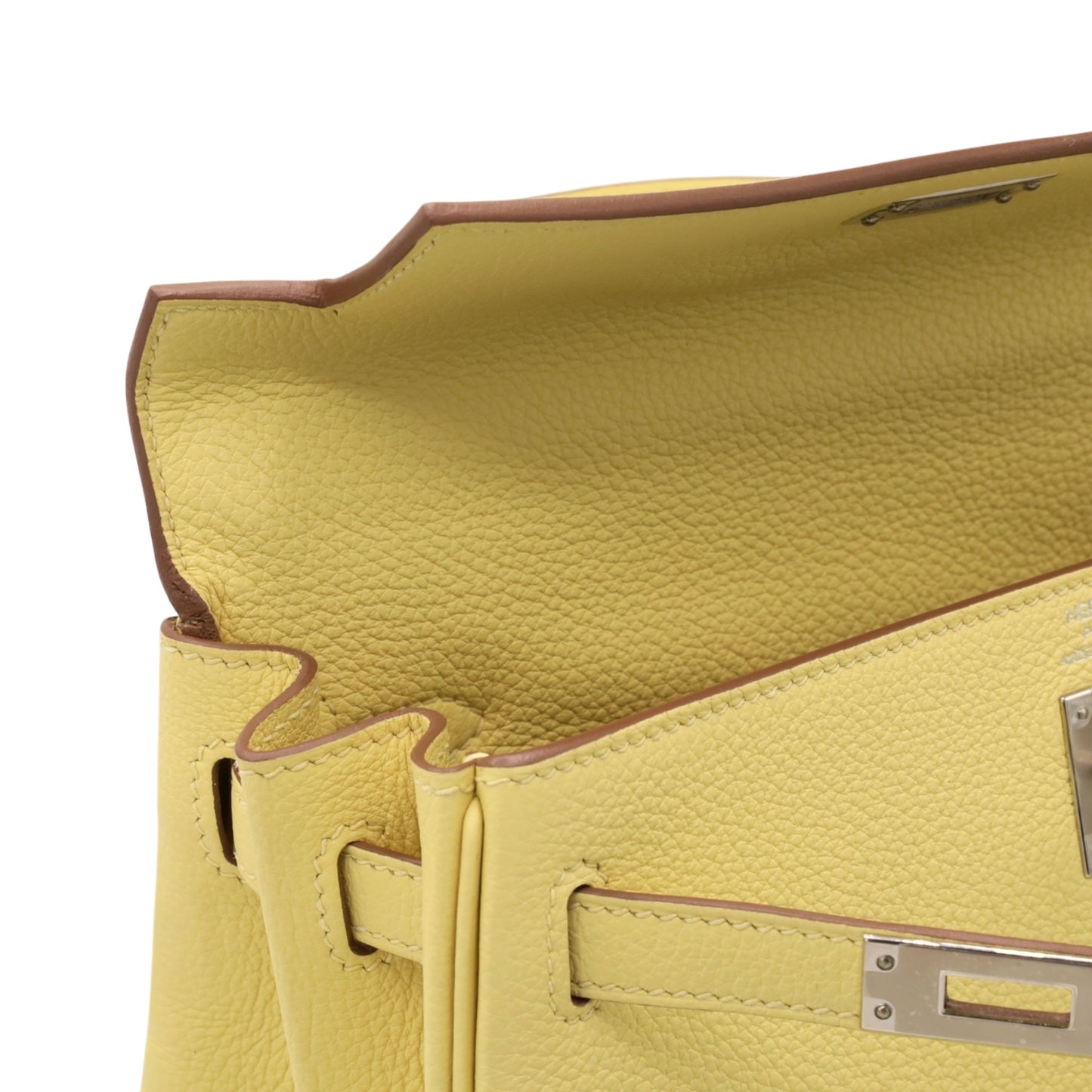 Kelly 25 Togo Jaune Pussant SS B engraved