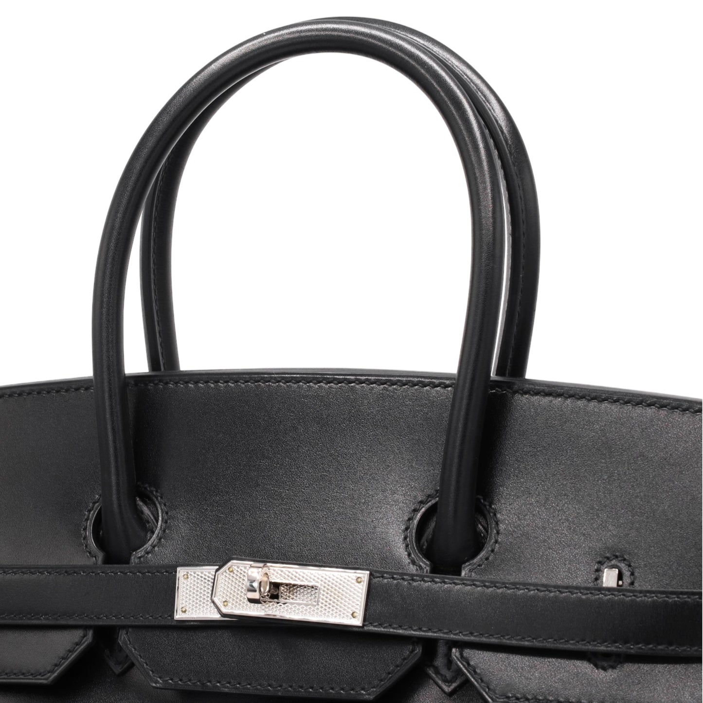 Birkin 35 Box Calf Black Giroche Metal Fittings □R Engraved