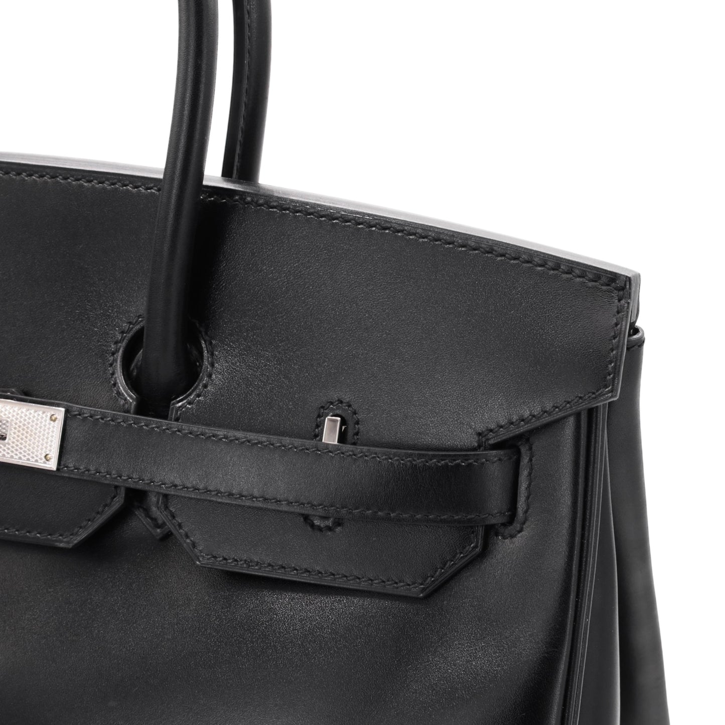 Birkin 35 Box Calf Black Giroche Metal Fittings □R Engraved