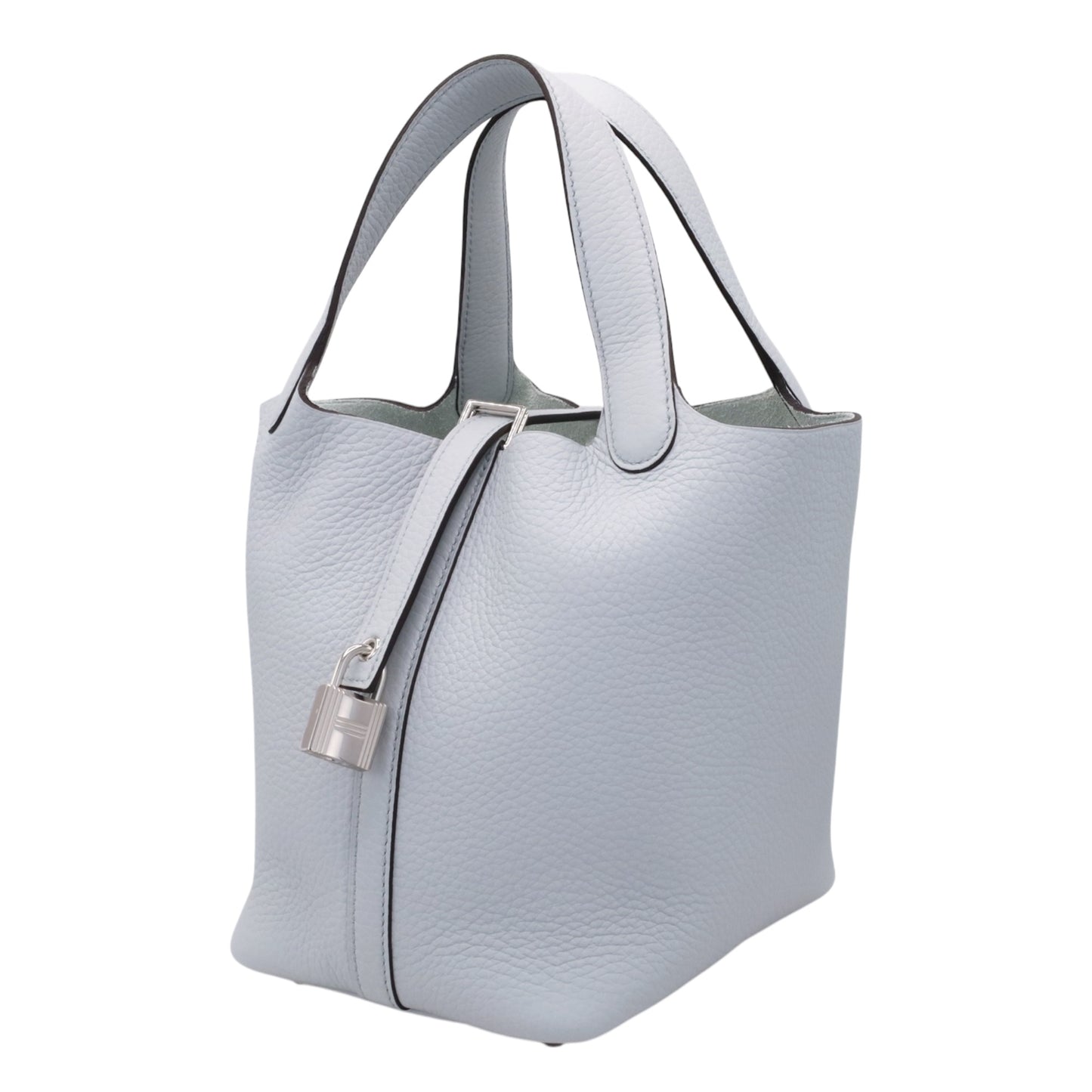 Picotin Lock PM Torillon Clemence Blue Pale SS W engraved