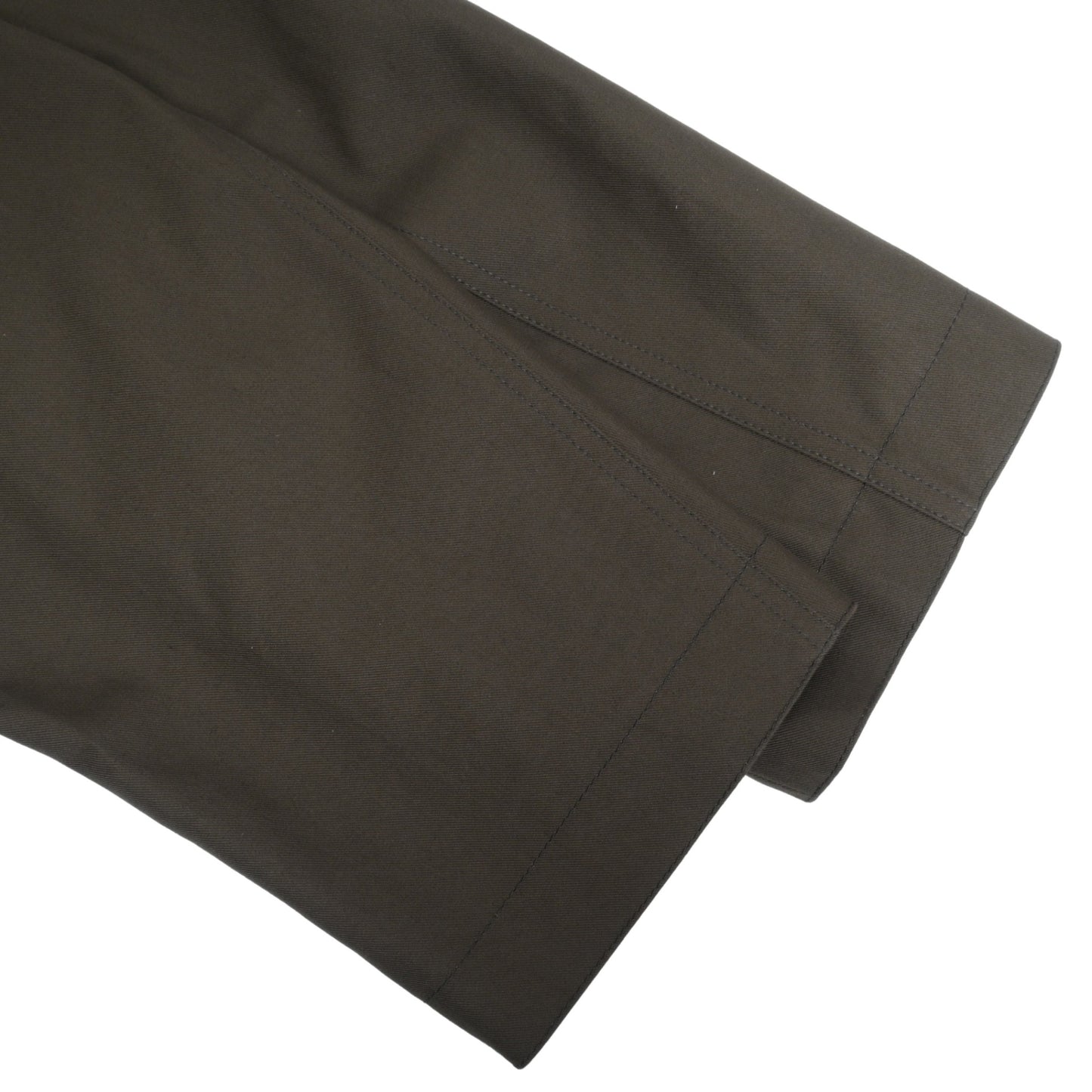 ステンカラーコート コットン レザー カーキ 48