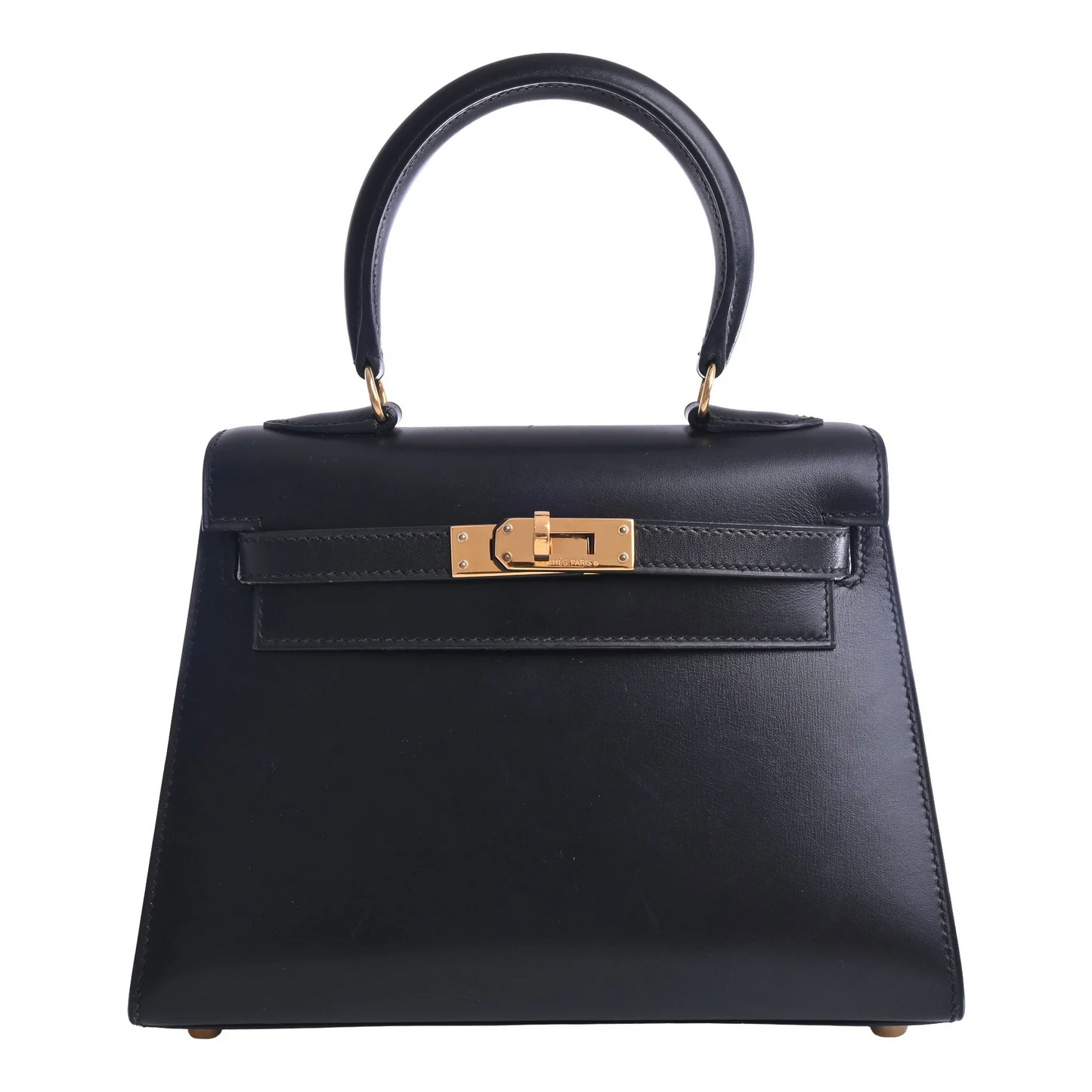 Mini Kelly Box Calf Black GP 〇Y Engraved