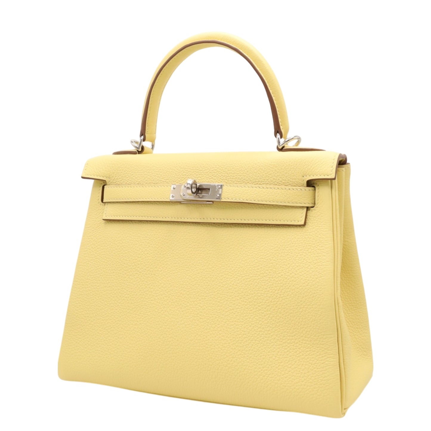 Kelly 25 Togo Jaune Pussant SS B engraved
