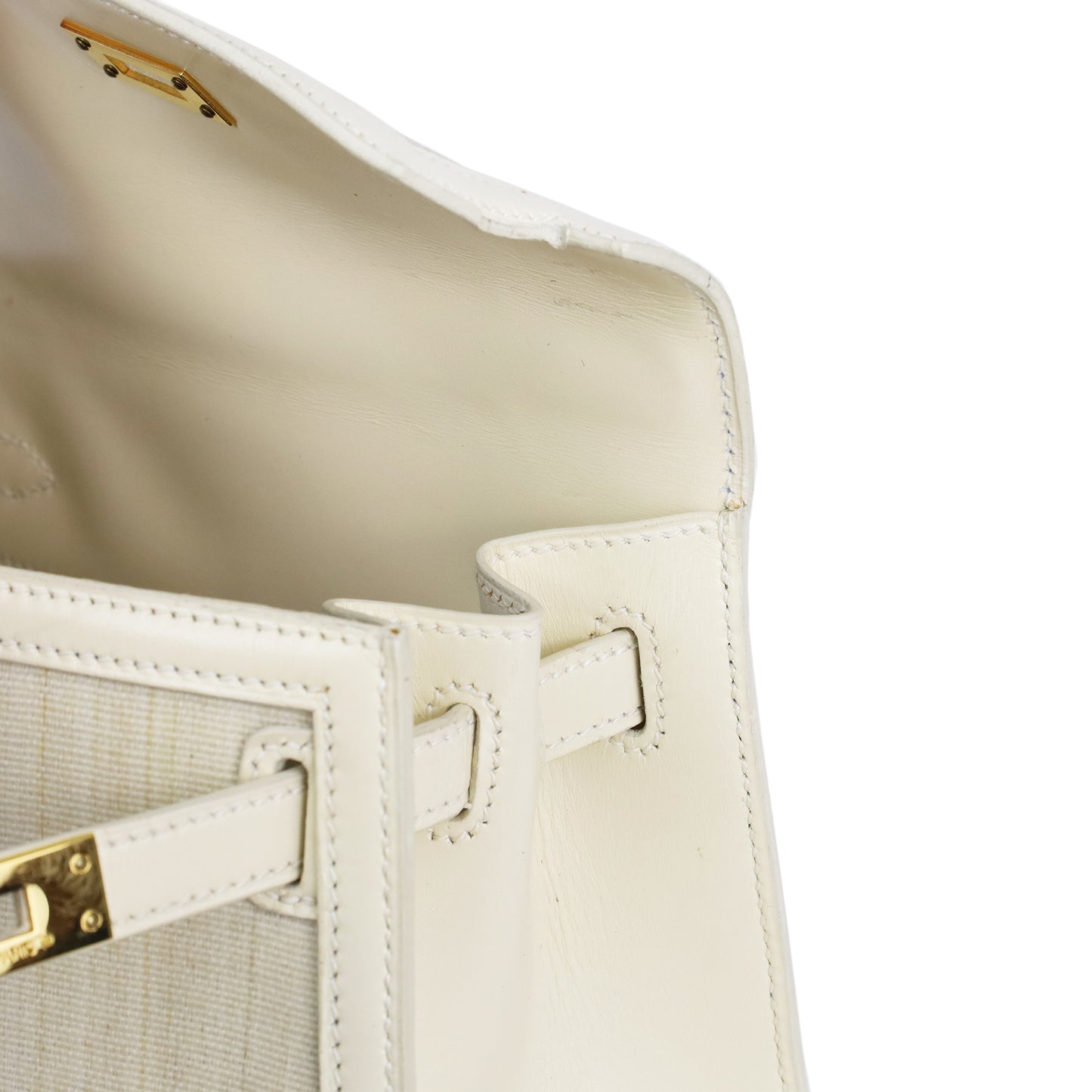 Mini Kelly Crinolan Box Calf Beige GP 〇V Engraved
