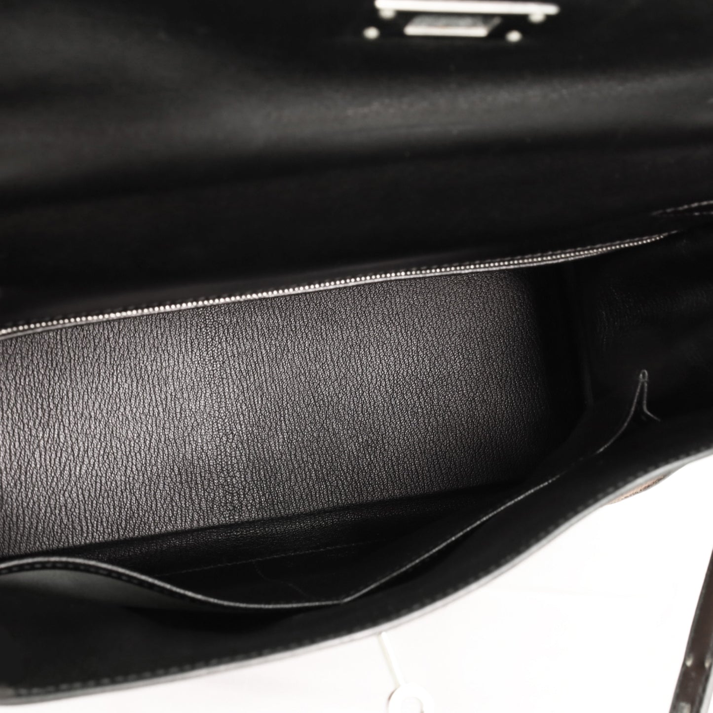 Kelly 32 Toile Potamos Box Calf Black Brown SS □J Engraved