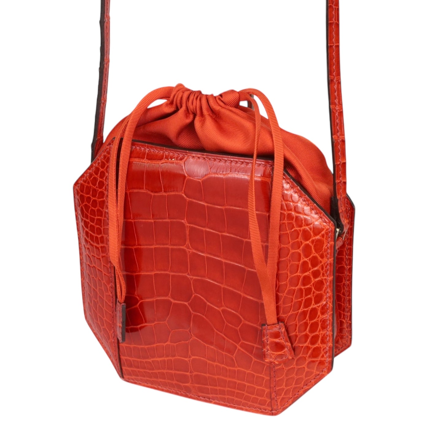 POUDRIER Alligator Geranium GP T engraved