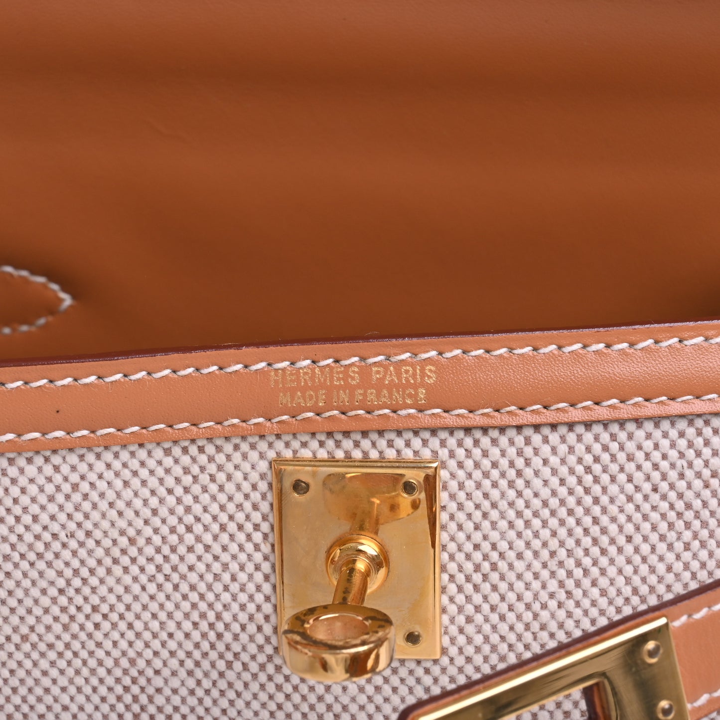 HERMES ミニケリー トワル ナチュラル GP 〇R刻印