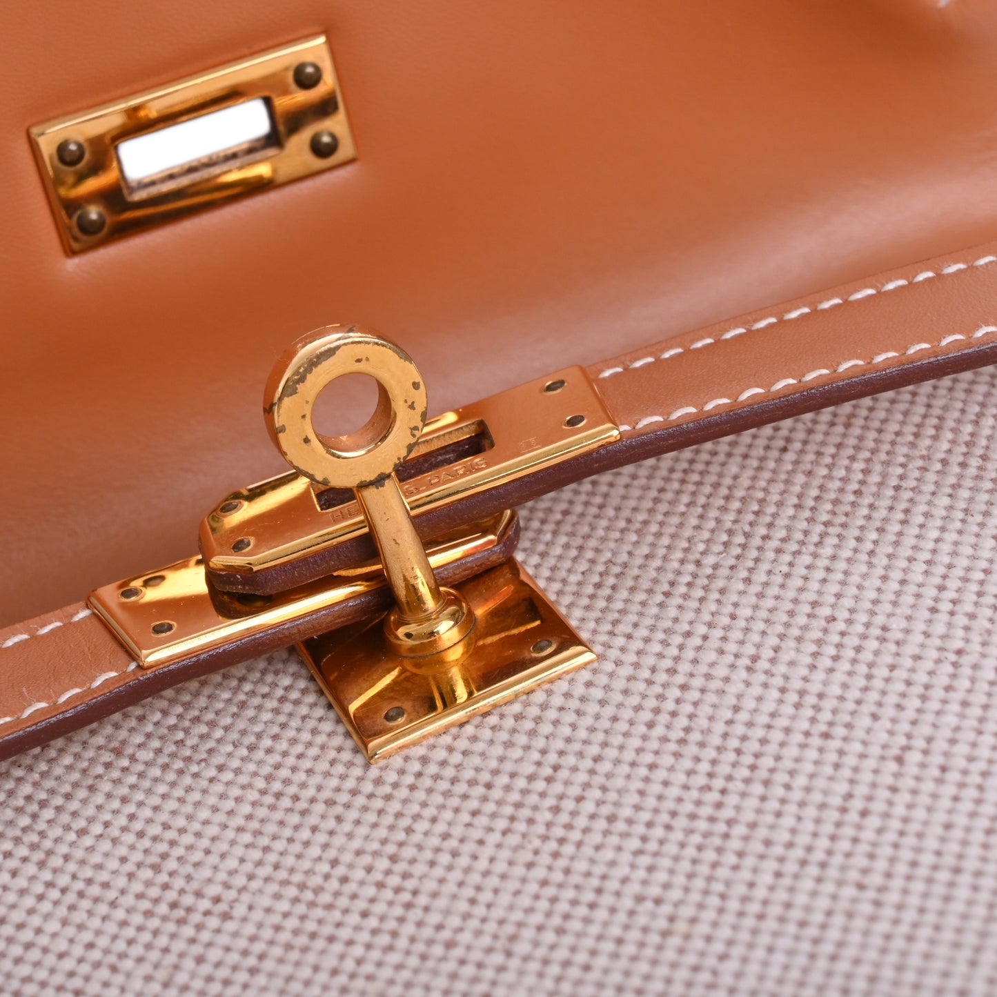 HERMES ミニケリー トワル ナチュラル GP 〇R刻印