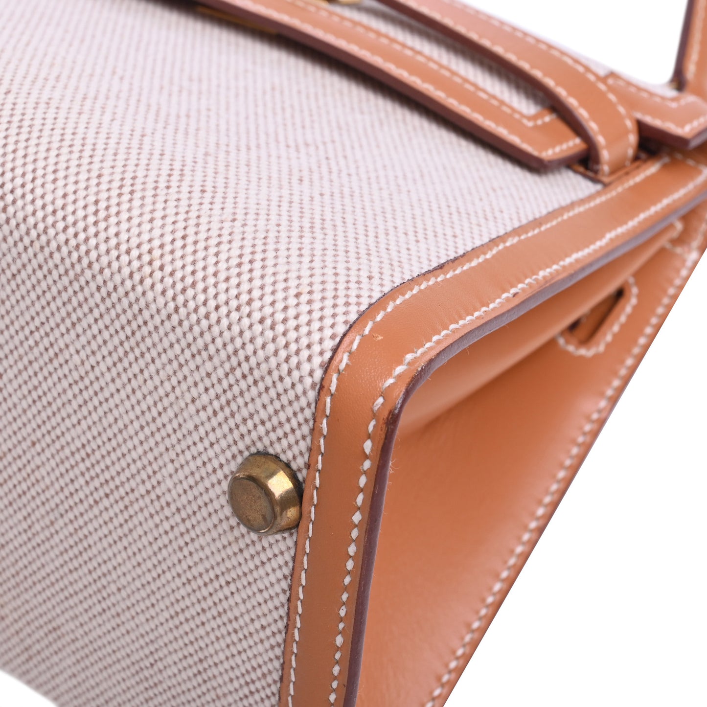 HERMES ミニケリー トワル ナチュラル GP 〇R刻印